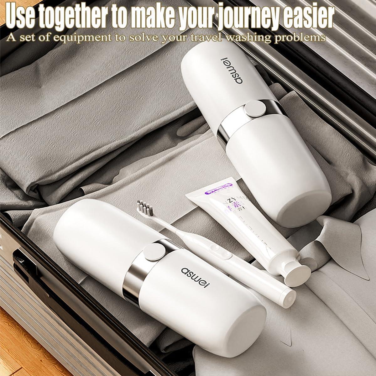 Estuche de Cepillo de Dientes de Viaje ASWEI Plata 23x7.5cm