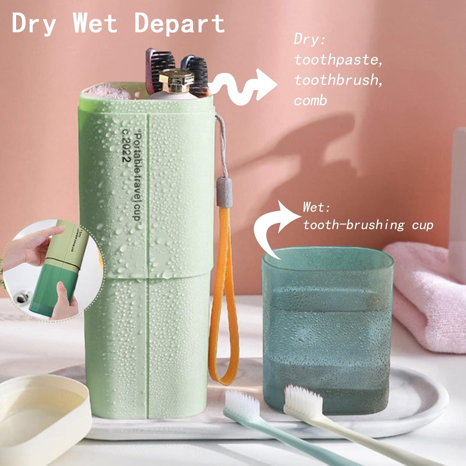 Estuche de Cepillo de Dientes de Viaje Rmannke Verde 4 en 1