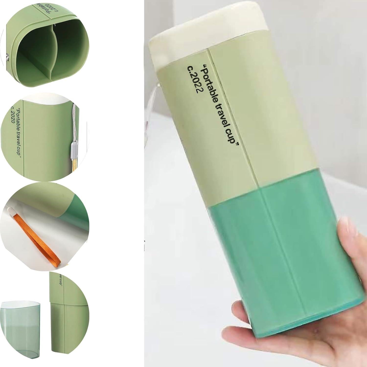 Estuche de Cepillo de Dientes de Viaje Rmannke Verde 4 en 1