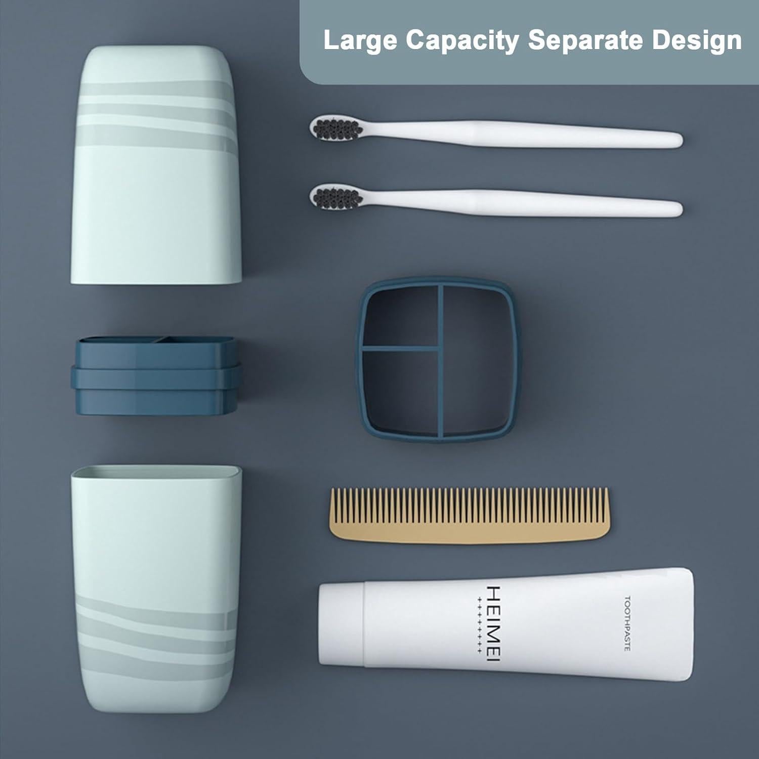 Estuche de Cepillo de Dientes de Viaje Vyooxcy Azul 2PCS