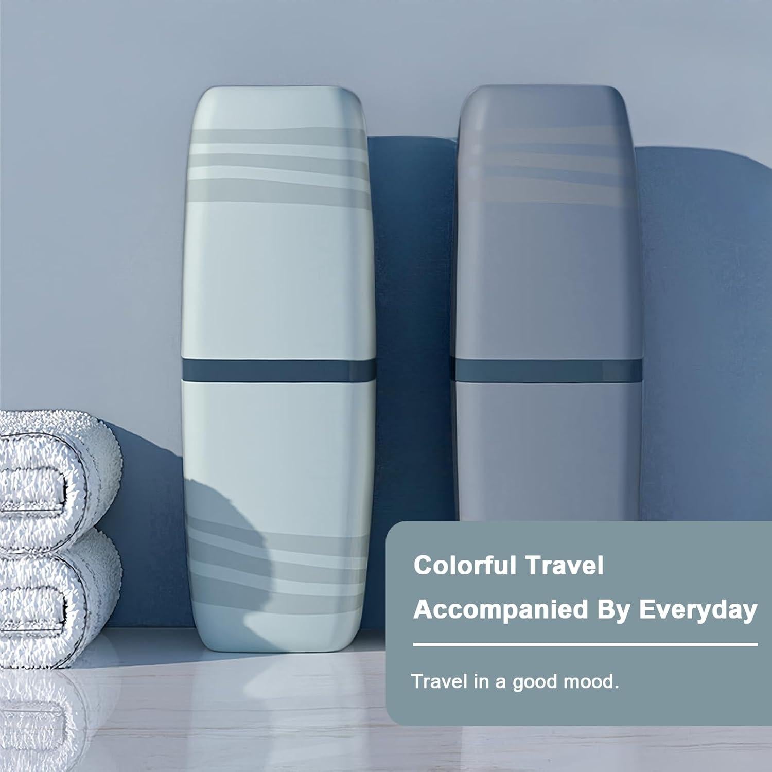 Estuche de Cepillo de Dientes de Viaje Vyooxcy Azul 2PCS