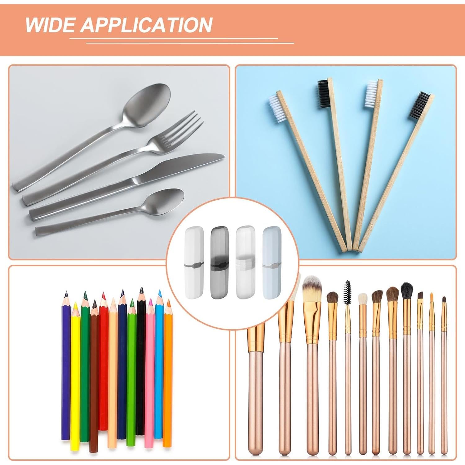 Estuche de Cepillo de Dientes de Viaje uxcell - 4 Piezas 20x5.5 cm