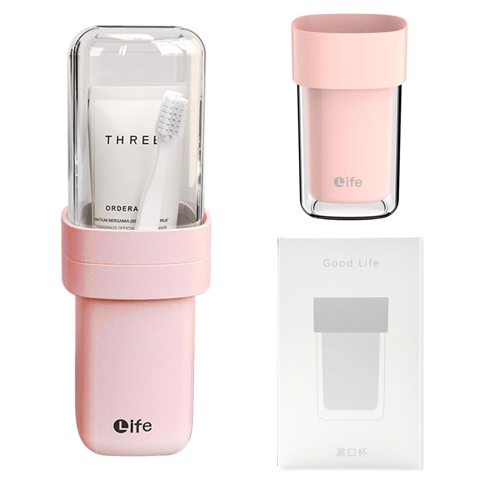 Estuche de cepillo de dientes portátil Dotbengc Rosa 20.6cm