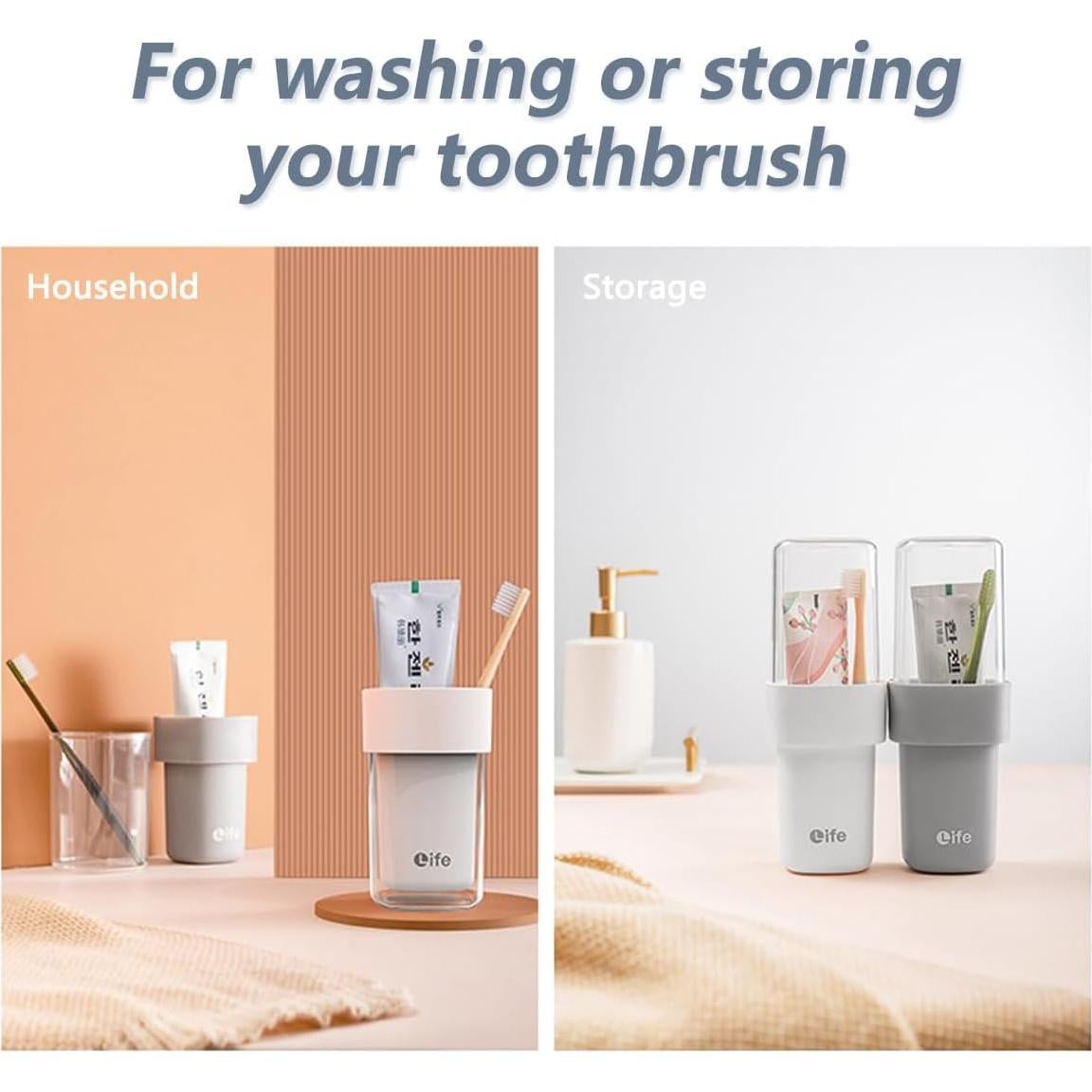 Estuche de cepillo de dientes portátil Dotbengc Rosa 20.6cm