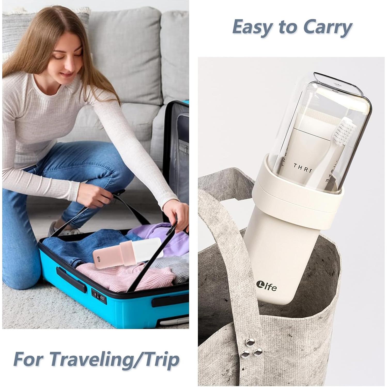 Estuche de cepillo de dientes portátil Dotbengc Rosa 20.6cm