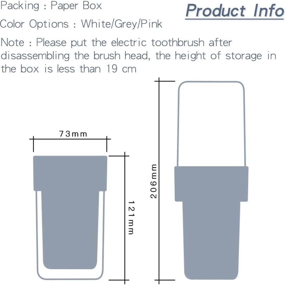 Estuche de cepillo de dientes portátil Dotbengc Rosa 20.6cm