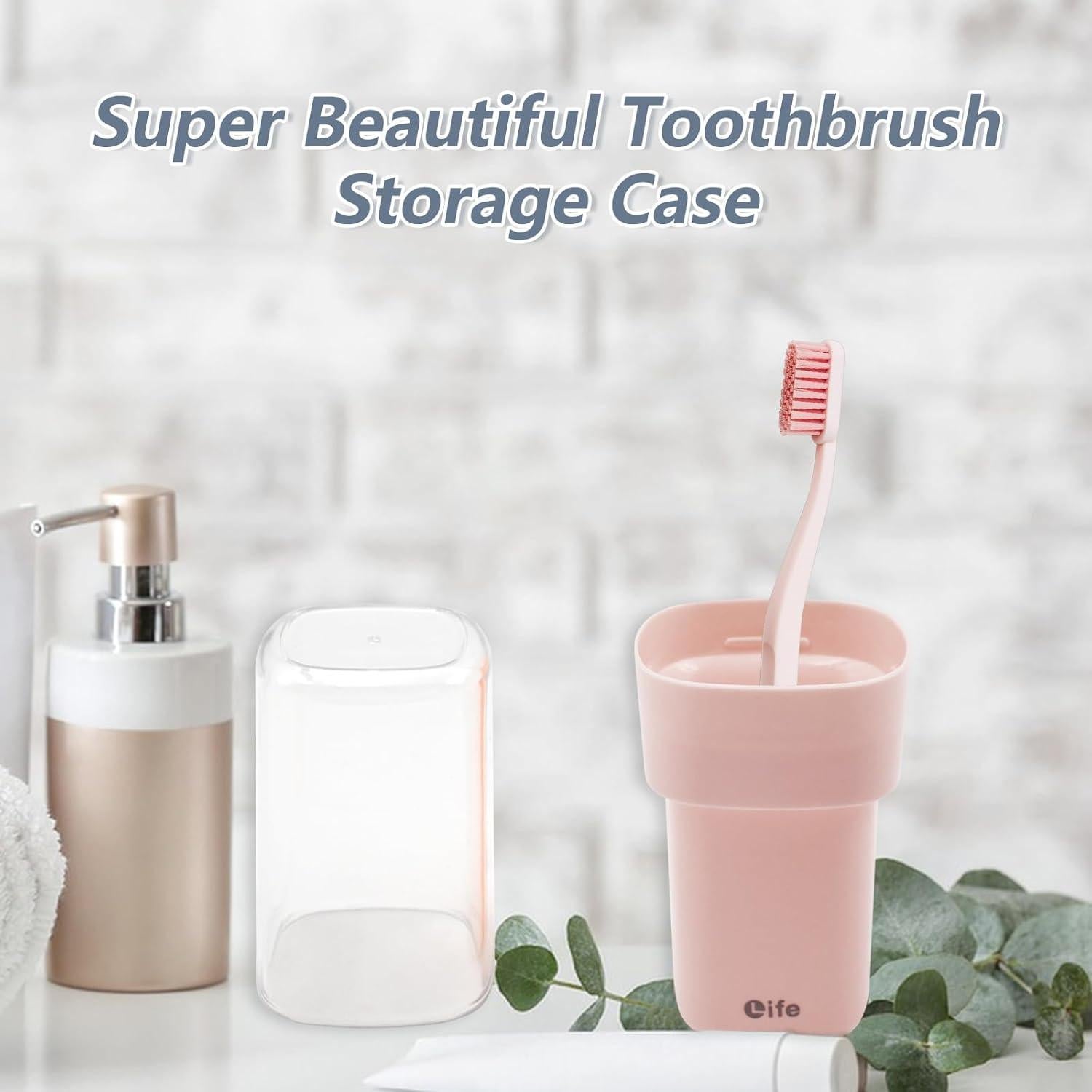 Estuche de cepillo de dientes portátil Dotbengc Rosa 20.6cm