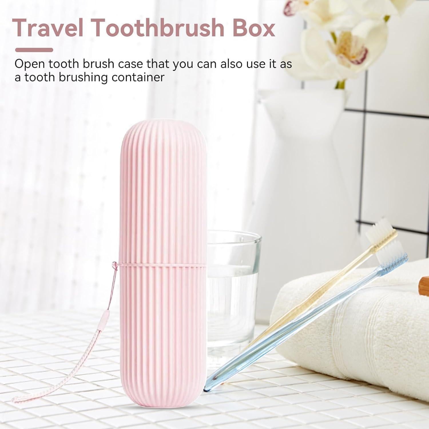 Funda de Cepillo de Dientes Portátil Cyrank Rosa 19.6x6cm