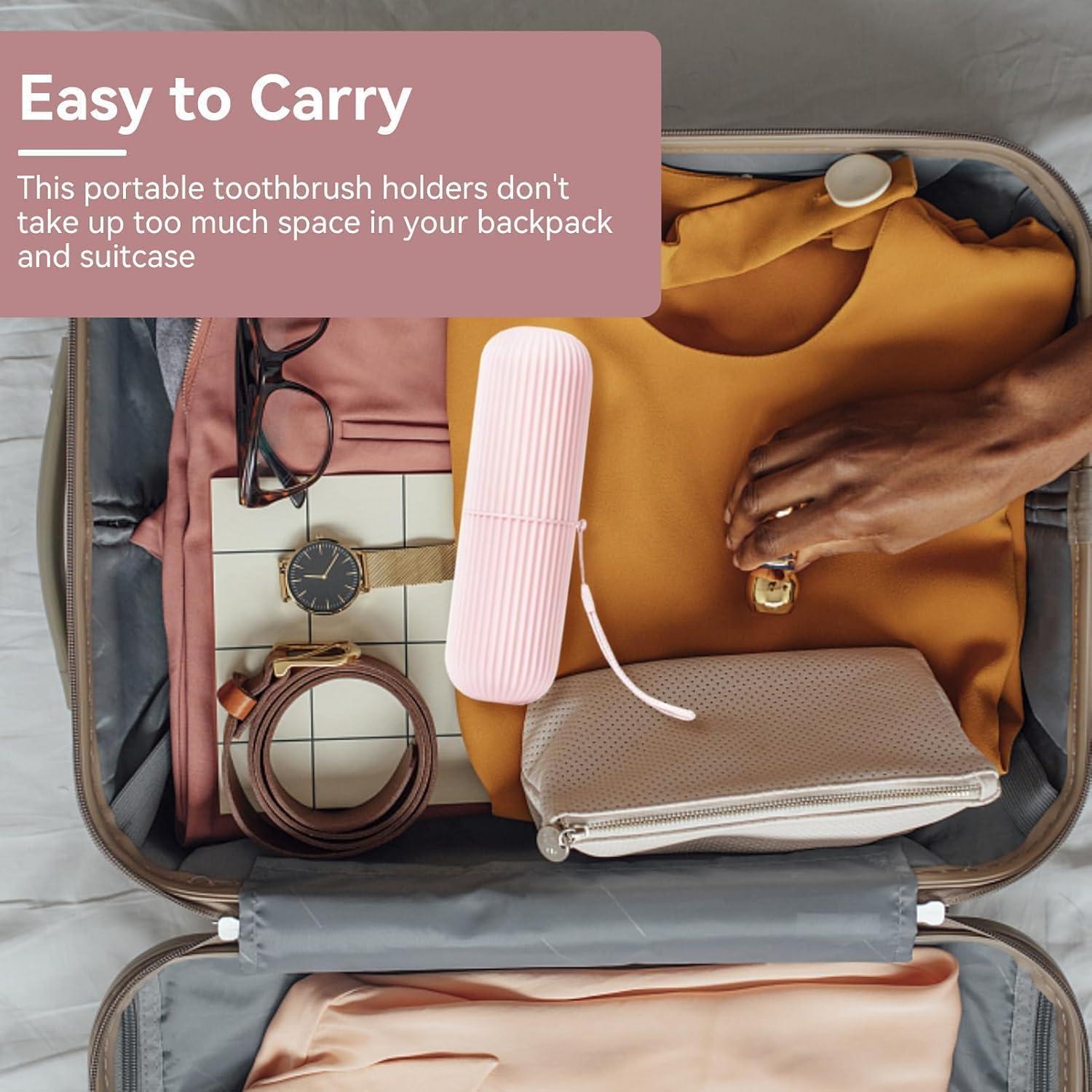 Funda de Cepillo de Dientes Portátil Cyrank Rosa 19.6x6cm