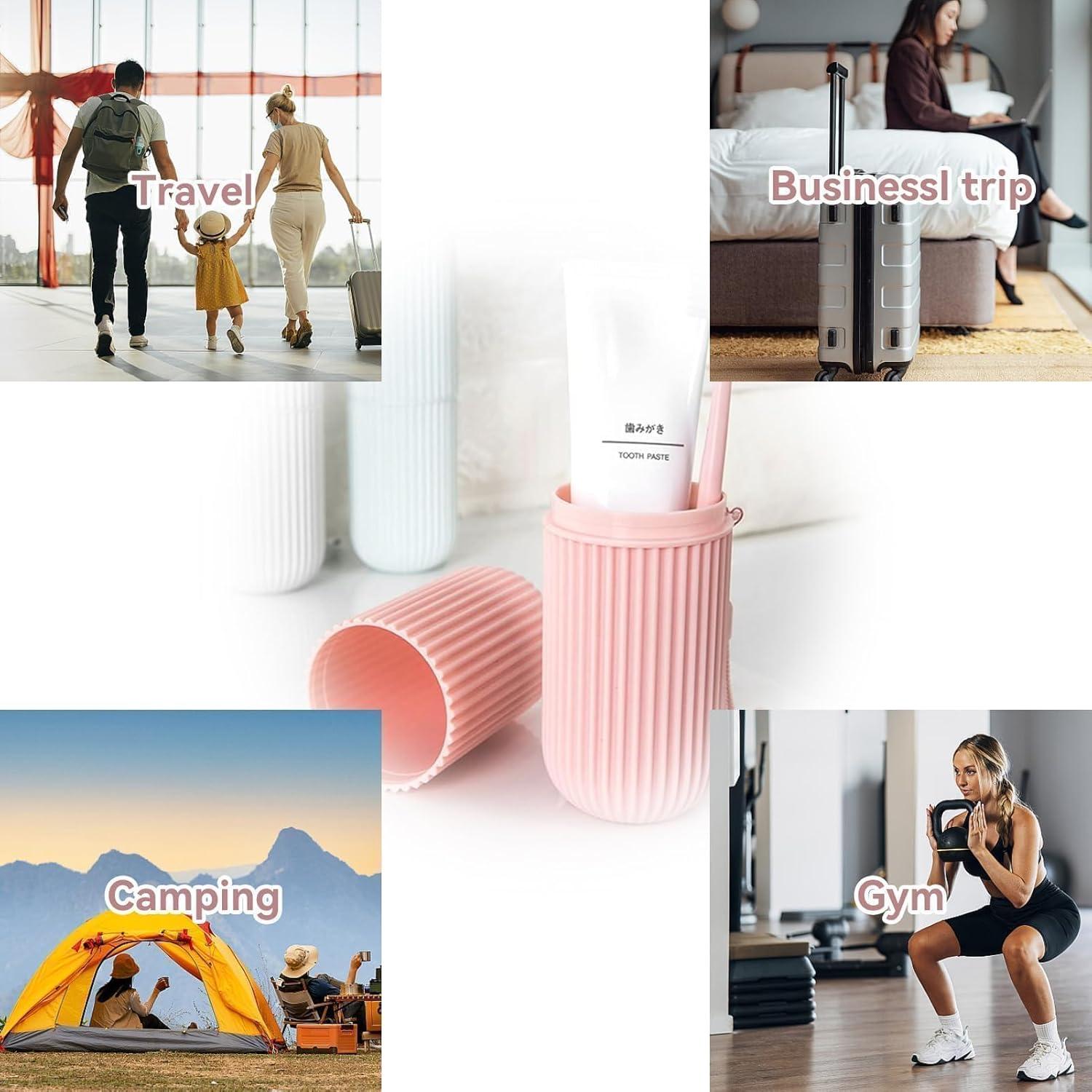 Funda de Cepillo de Dientes Portátil Cyrank Rosa 19.6x6cm