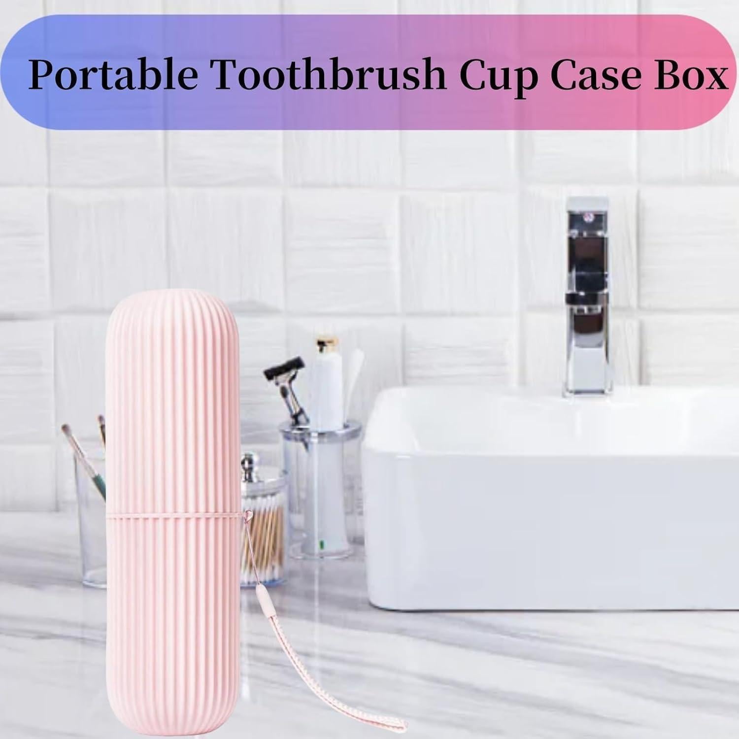 Funda de Cepillo de Dientes Portátil Cyrank Rosa 19.6x6cm