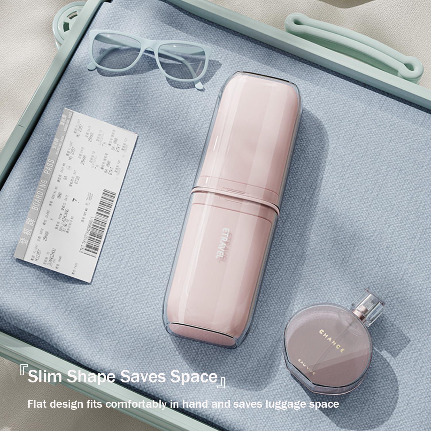 Estuche de viaje 4 en 1 para cepillos de dientes Rosa/Verde