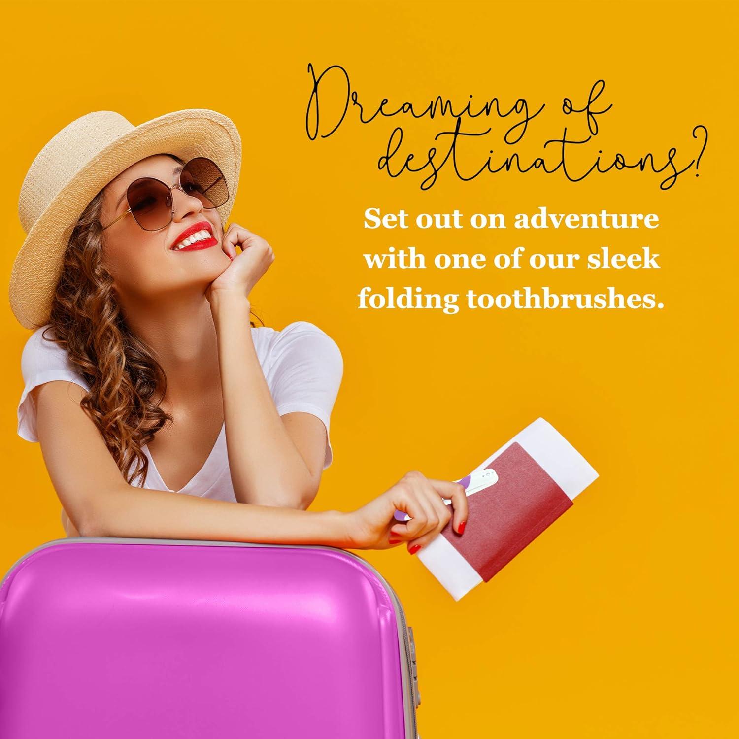 Kit de Cepillos de Dientes de Viaje Lingito Suave Azul-Verde 2 Piezas