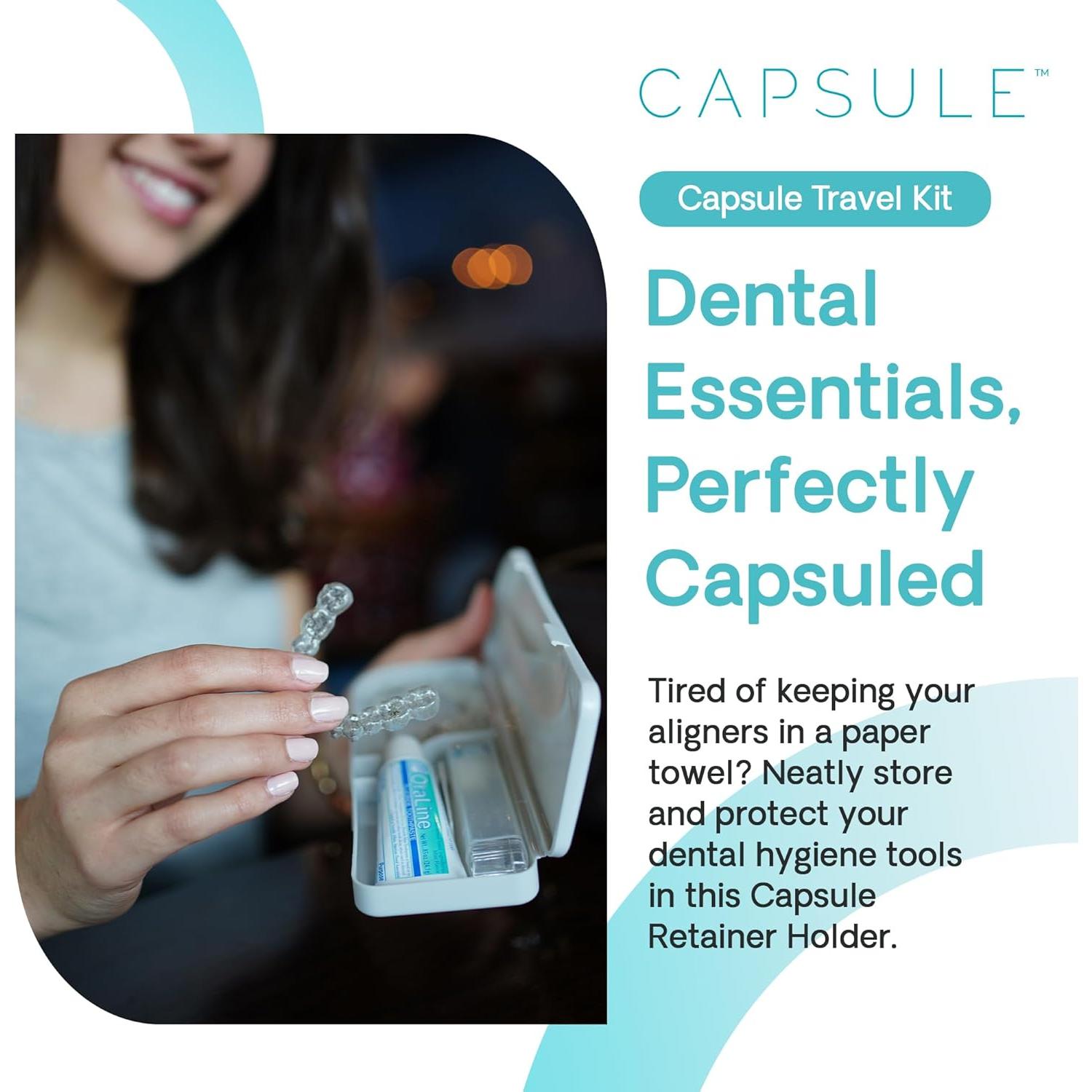 Estuche de Viaje para Retenedor Dental Capsule Rosa Silicona