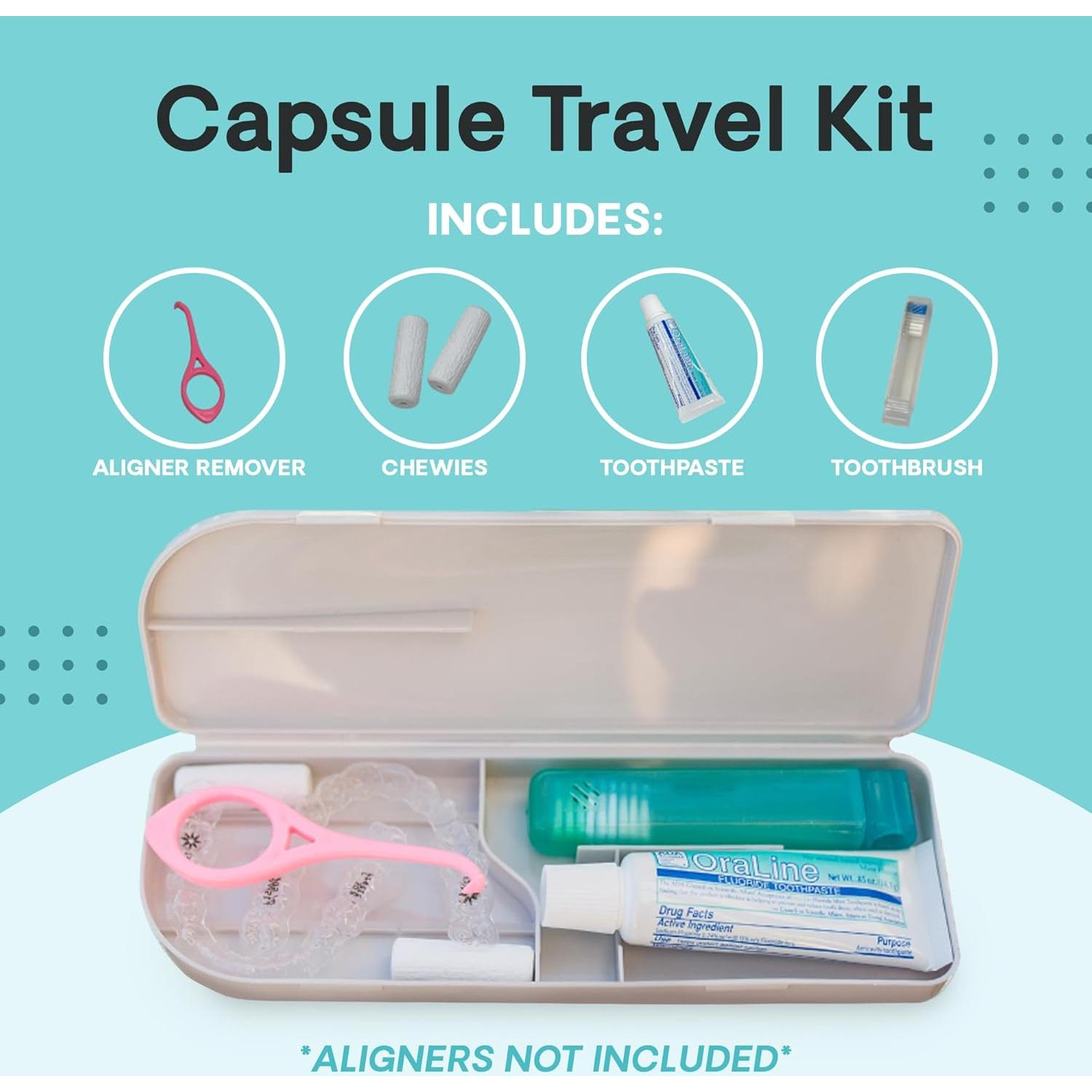 Estuche de Viaje para Retenedor Dental Capsule Rosa Silicona