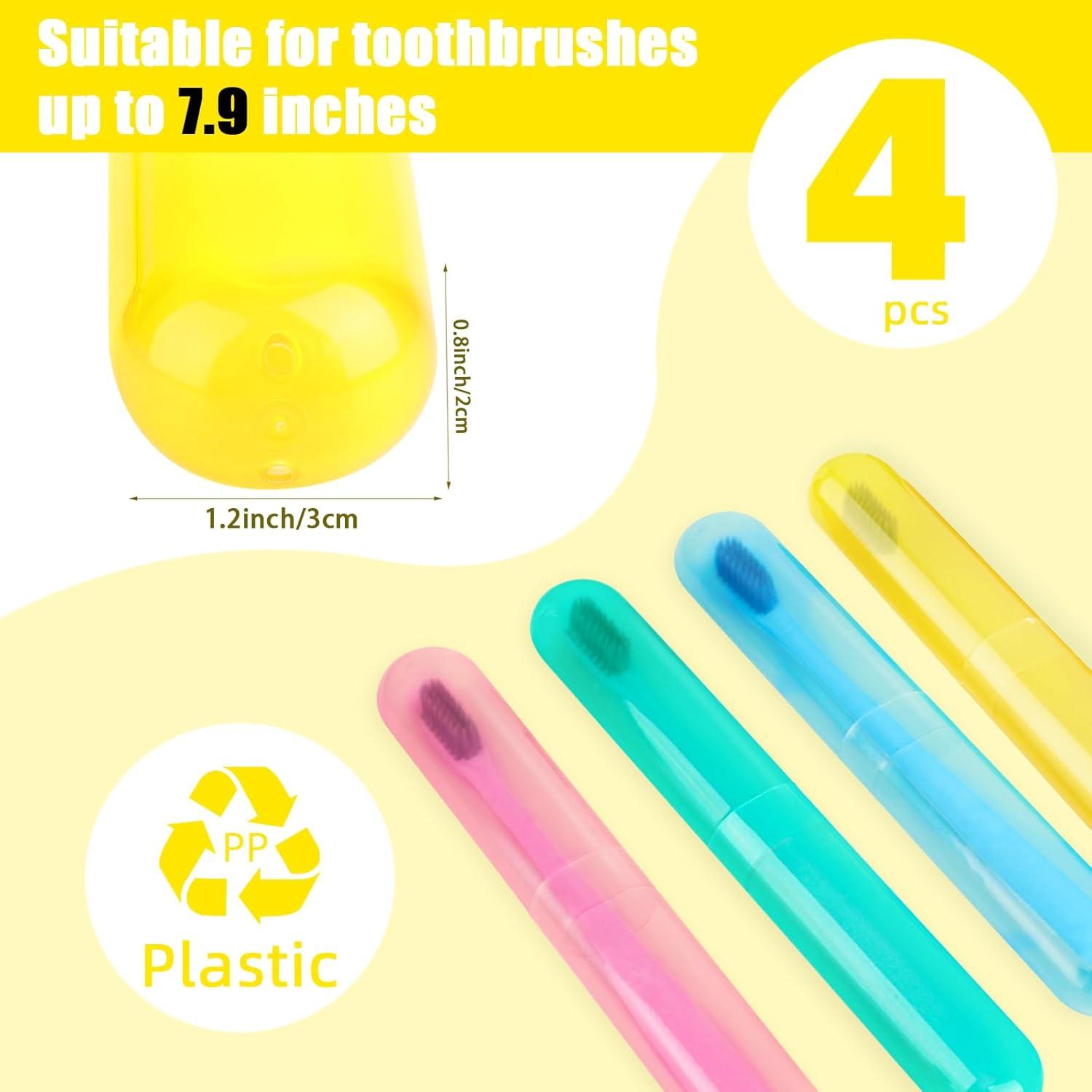 Estuche de Cepillo de Dientes de Viaje Hooqict 4 Piezas