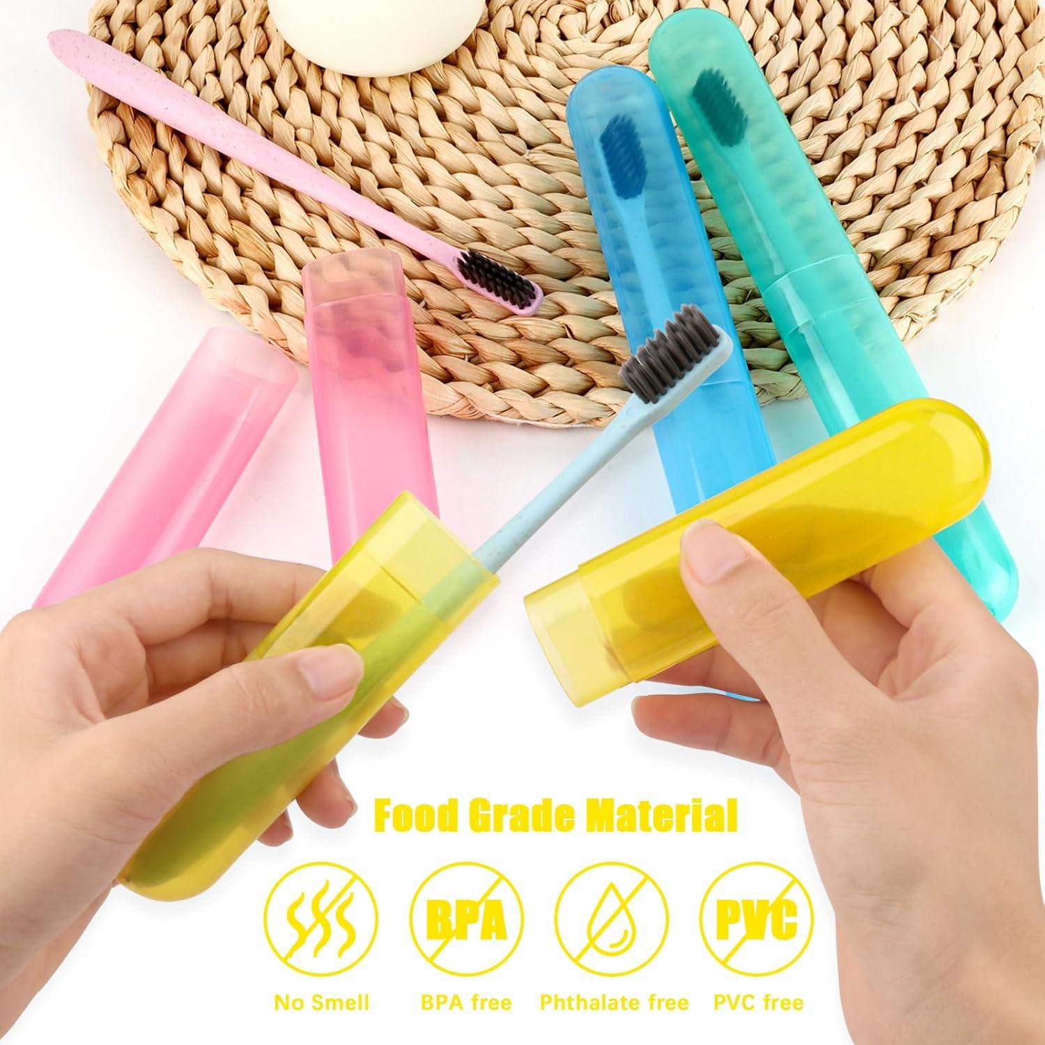 Estuche de Cepillo de Dientes de Viaje Hooqict 4 Piezas