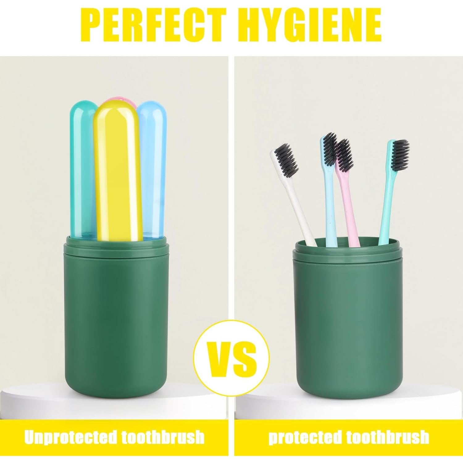 Estuche de Cepillo de Dientes de Viaje Hooqict 4 Piezas