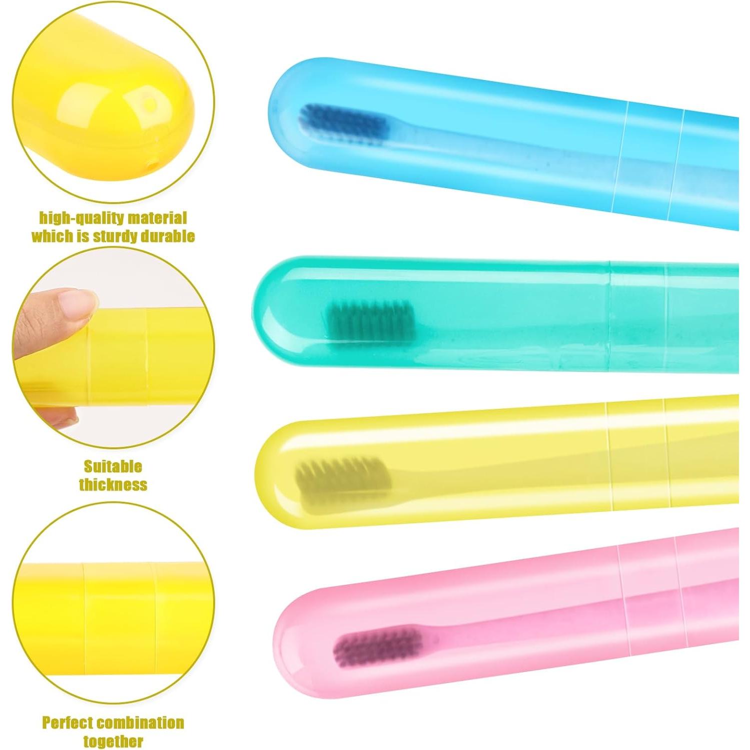 Estuche de Cepillo de Dientes de Viaje Hooqict 4 Piezas