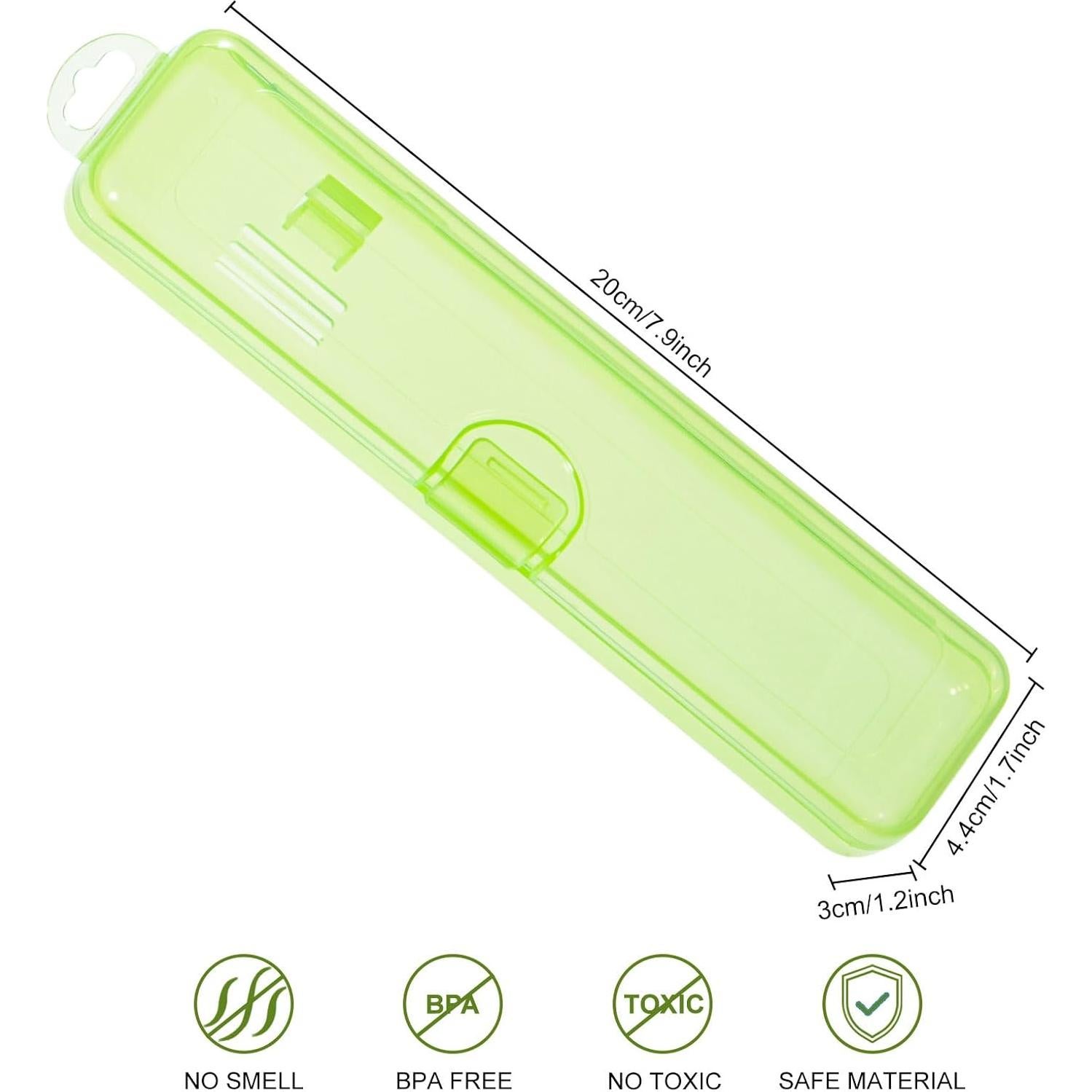 Estuche para Cepillos de Dientes Yeeco Verde Transparente 20x4.7x3 cm