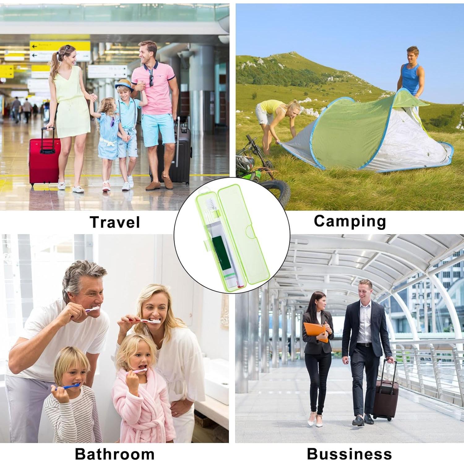 Estuche para Cepillos de Dientes Yeeco Verde Transparente 20x4.7x3 cm