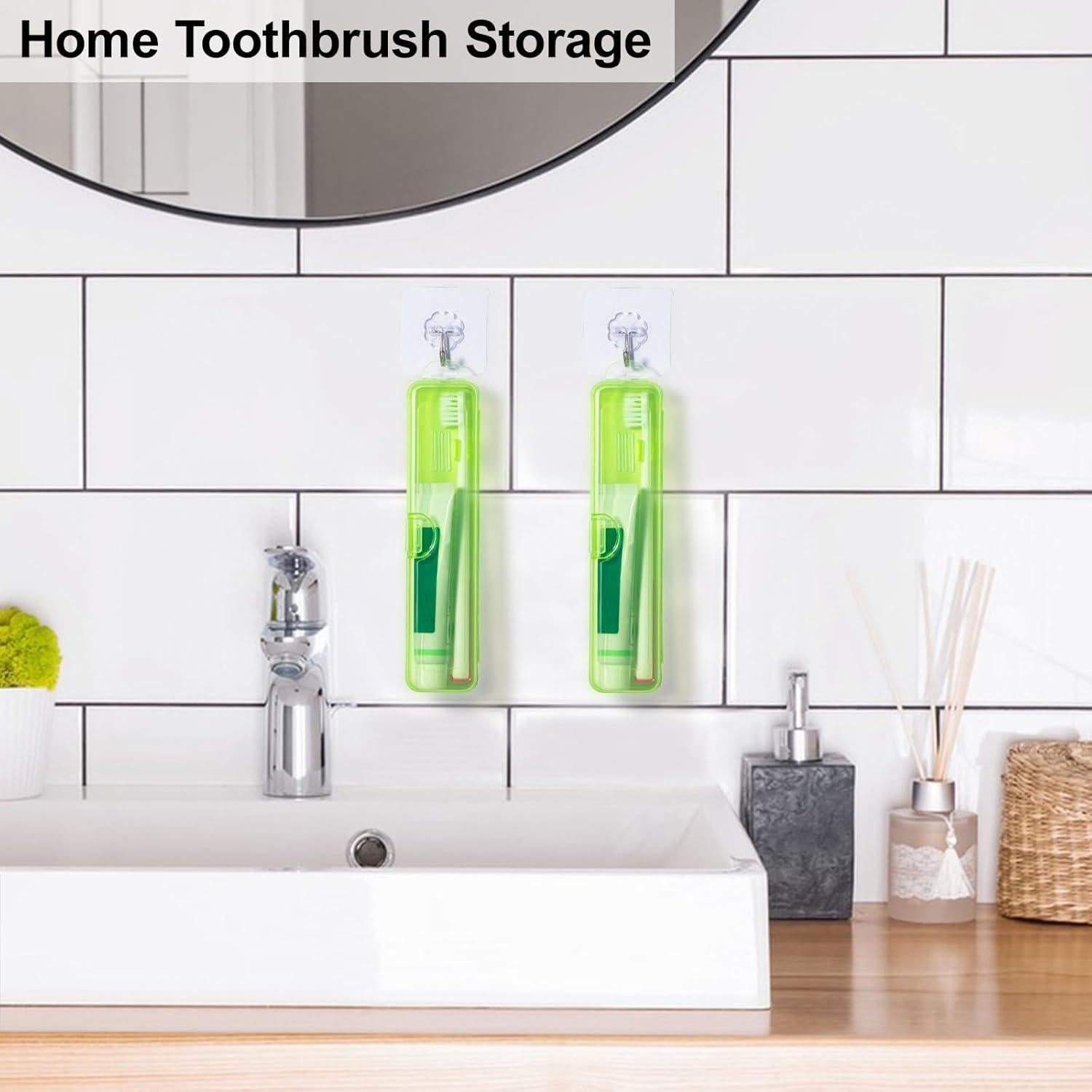 Estuche para Cepillos de Dientes Yeeco Verde Transparente 20x4.7x3 cm