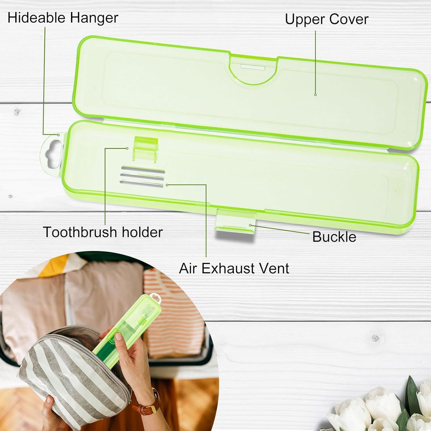 Estuche para Cepillos de Dientes Yeeco Verde Transparente 20x4.7x3 cm