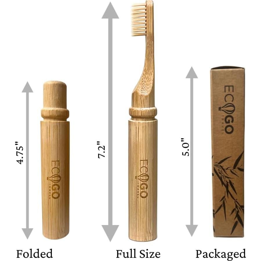 Cepillo de Dientes Plegable EcoGoTravel de Bambú 18.3 cm