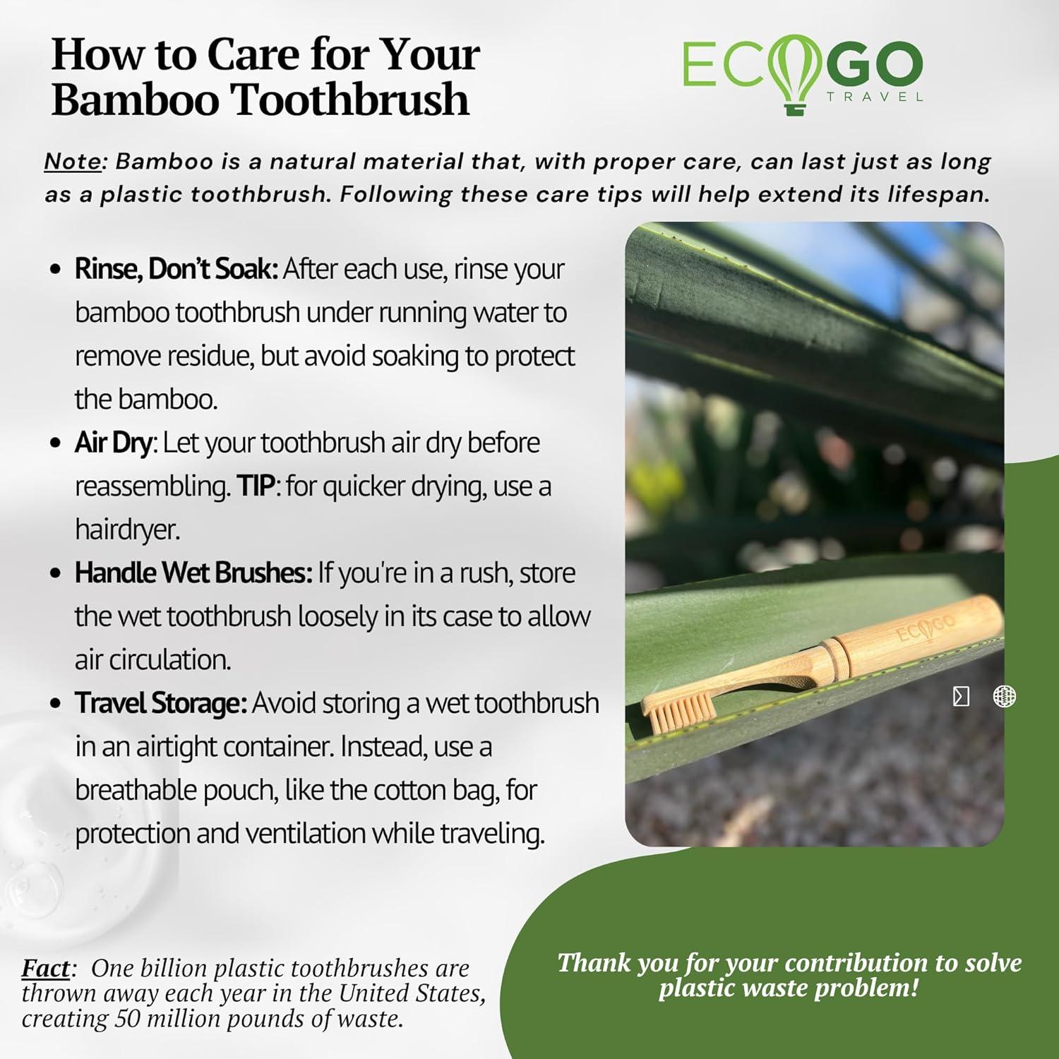 Cepillo de Dientes Plegable EcoGoTravel de Bambú 18.3 cm
