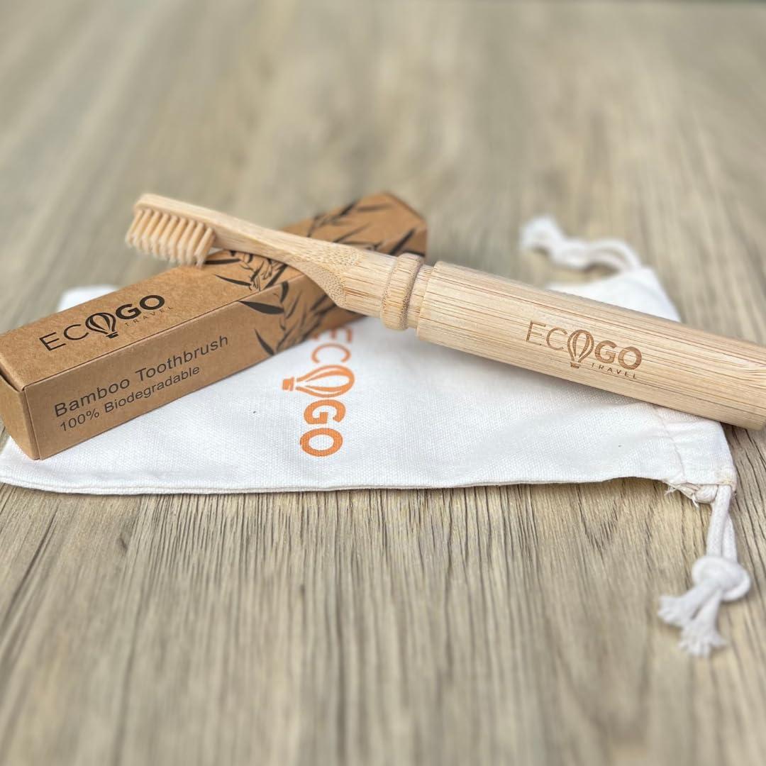 Cepillo de Dientes Plegable EcoGoTravel de Bambú 18.3 cm