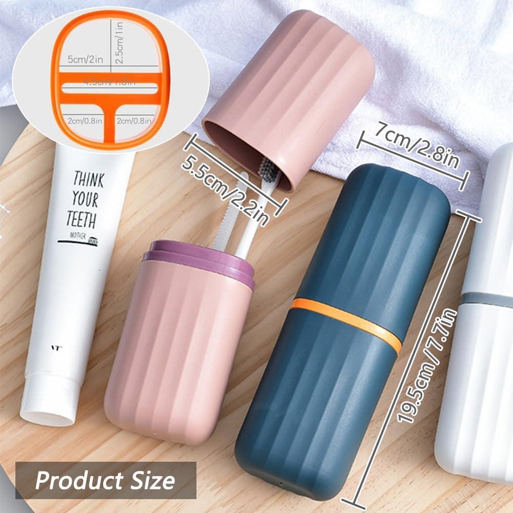 Estuche Portátil para Cepillo de Dientes YINPIXUS - 2 Piezas Rosa y Azul