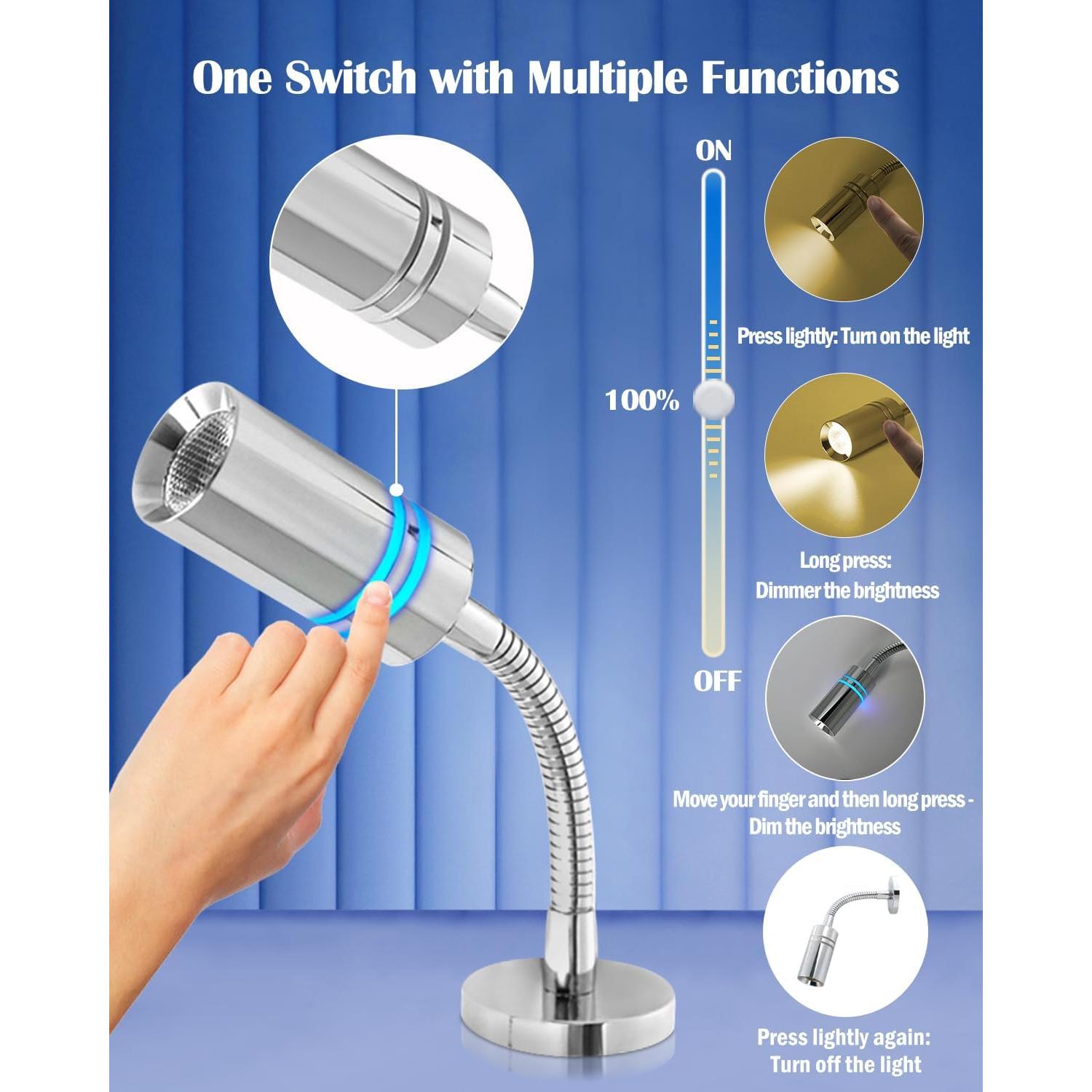 Luz de Lectura THALASSA LED 12V Azul Flexible para Barco