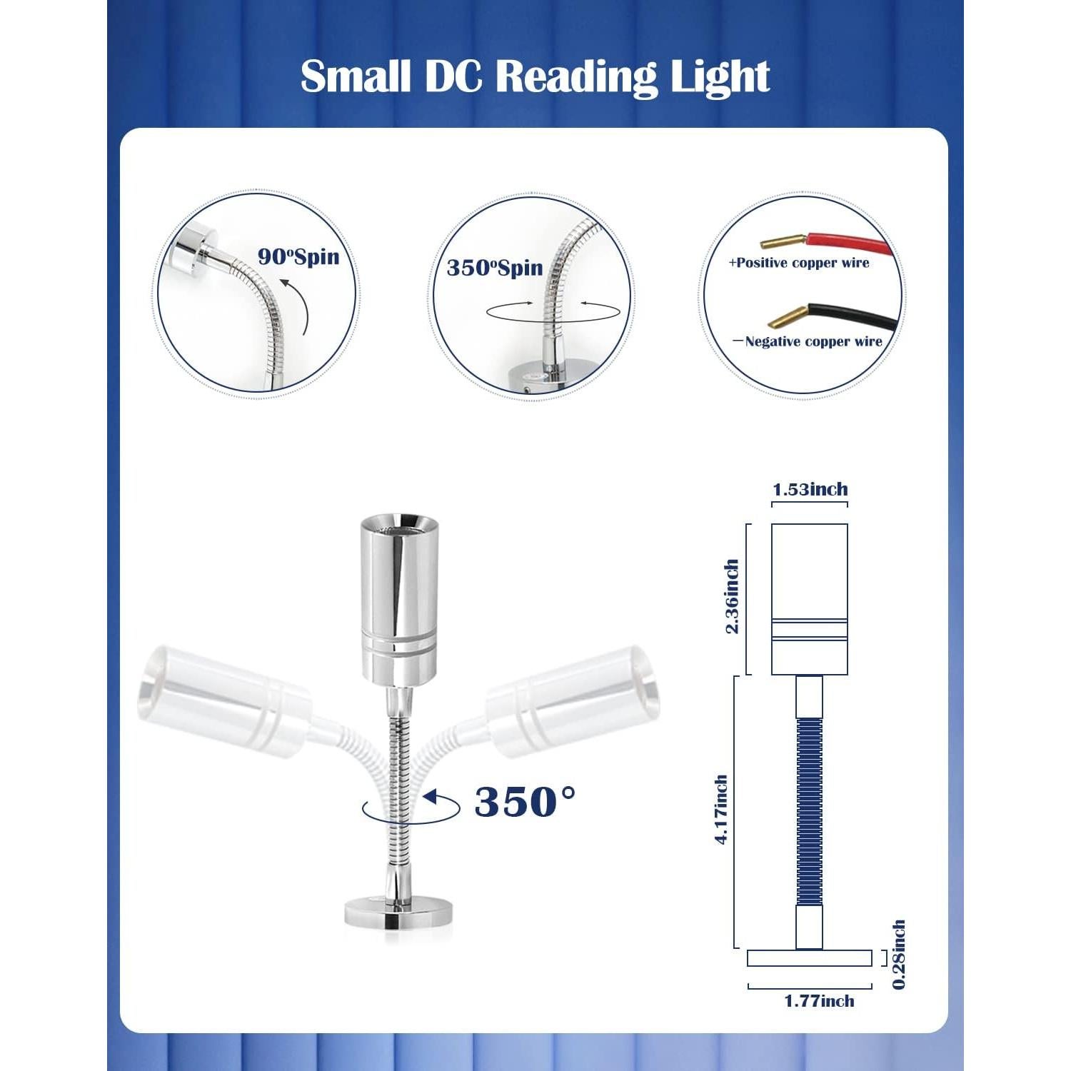 Luz de Lectura THALASSA LED 12V Azul Flexible para Barco