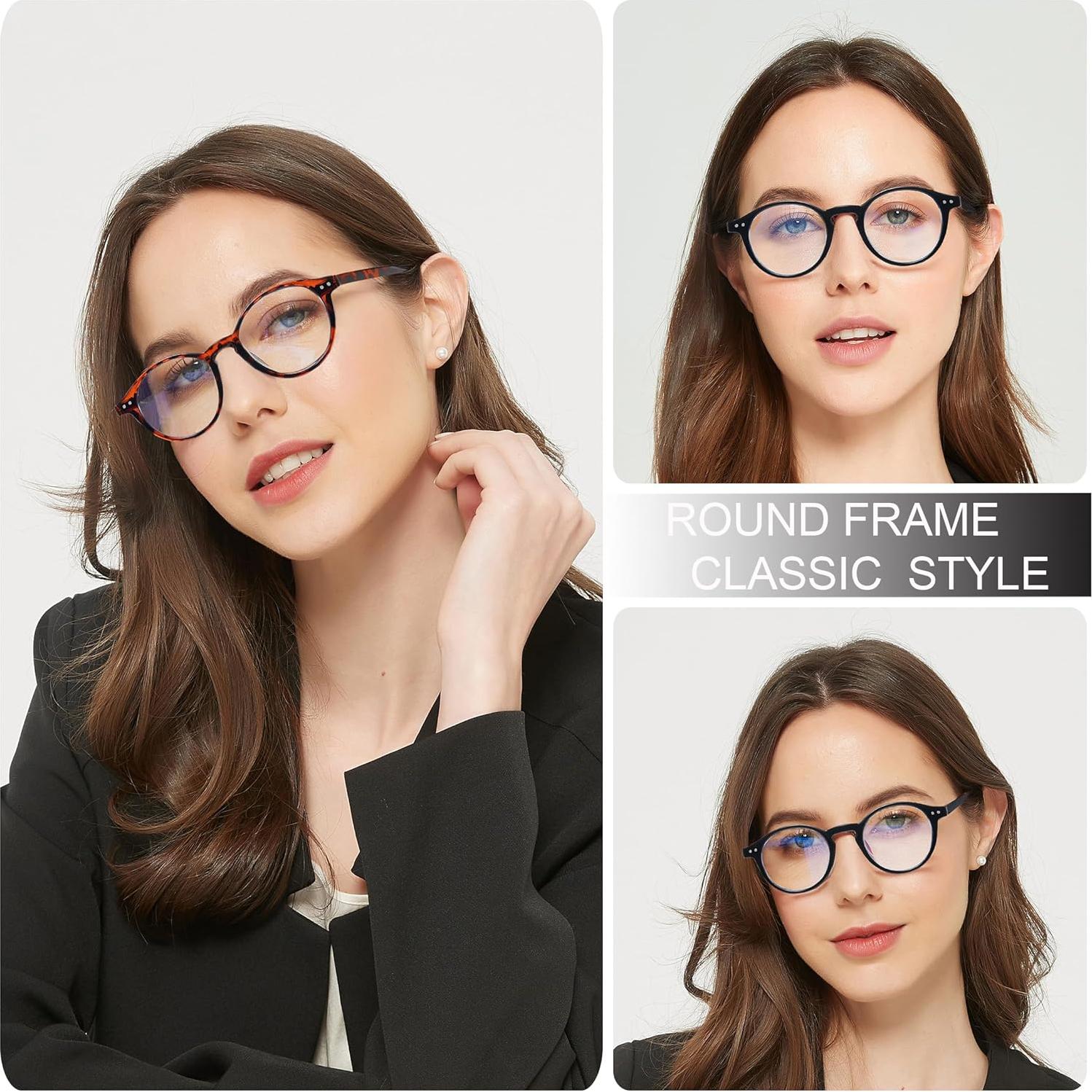 Gafas de Lectura Redondas EYEURL 4-Pack Anti Luz Azul 1.5x