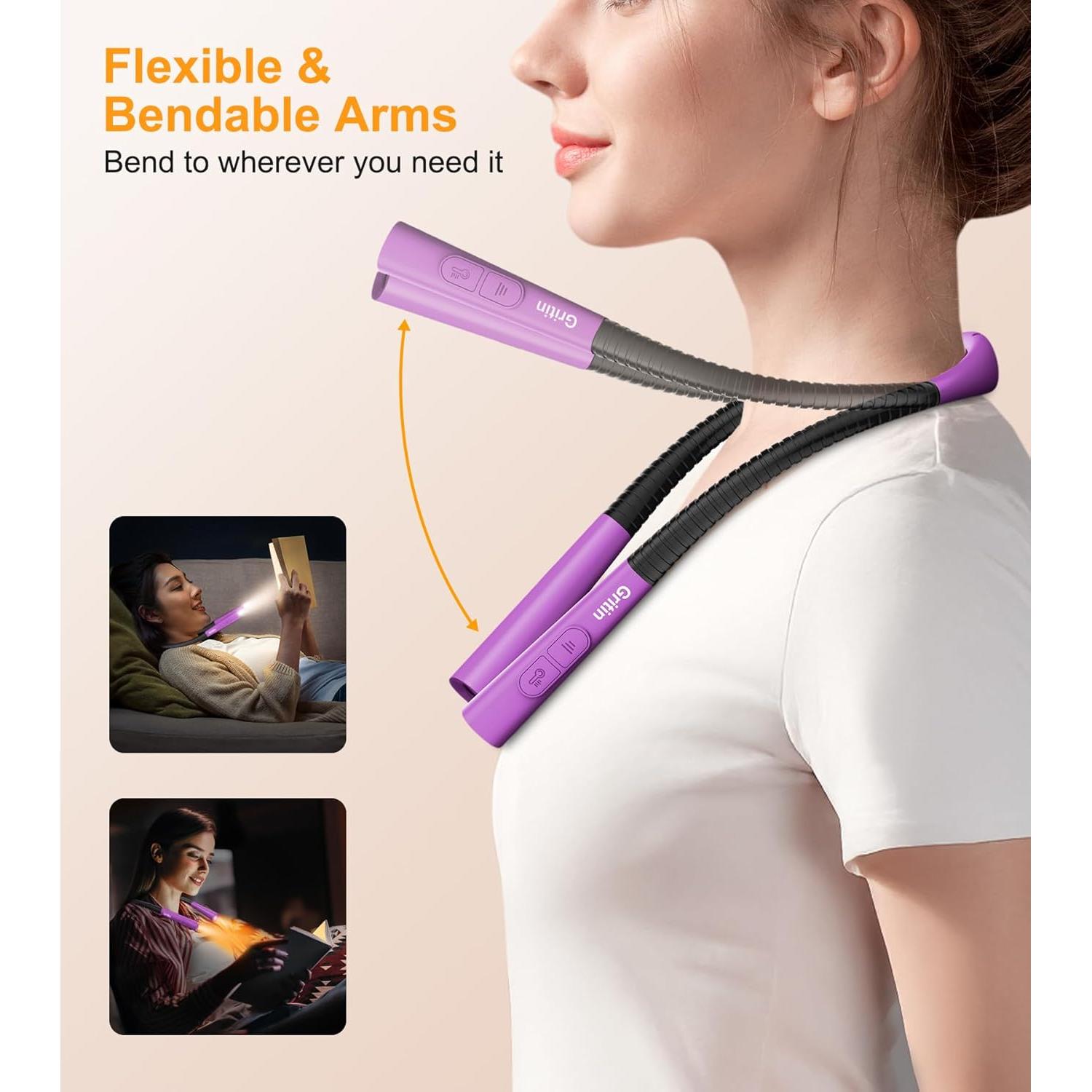 Luz de Cuello Recargable Gritin - 4 Colores, 5 Brillos, 80h