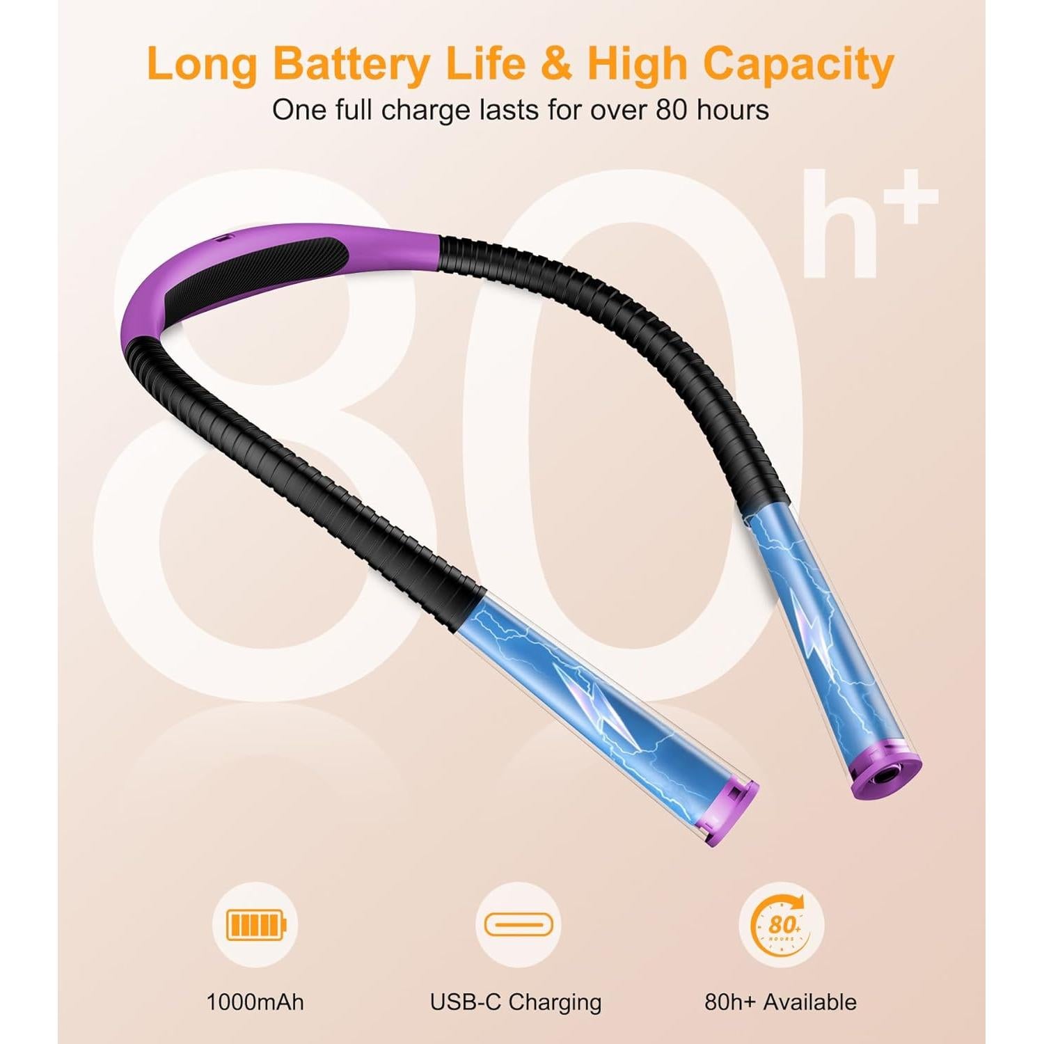 Luz de Cuello Recargable Gritin - 4 Colores, 5 Brillos, 80h