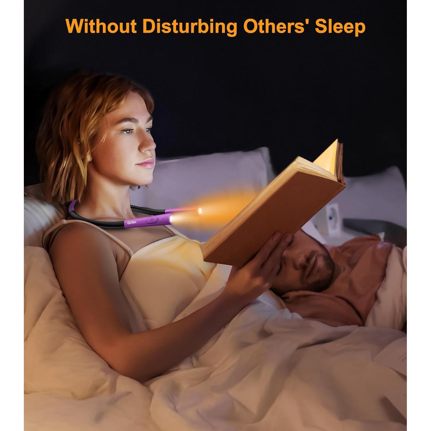 Luz de Cuello Recargable Gritin - 4 Colores, 5 Brillos, 80h