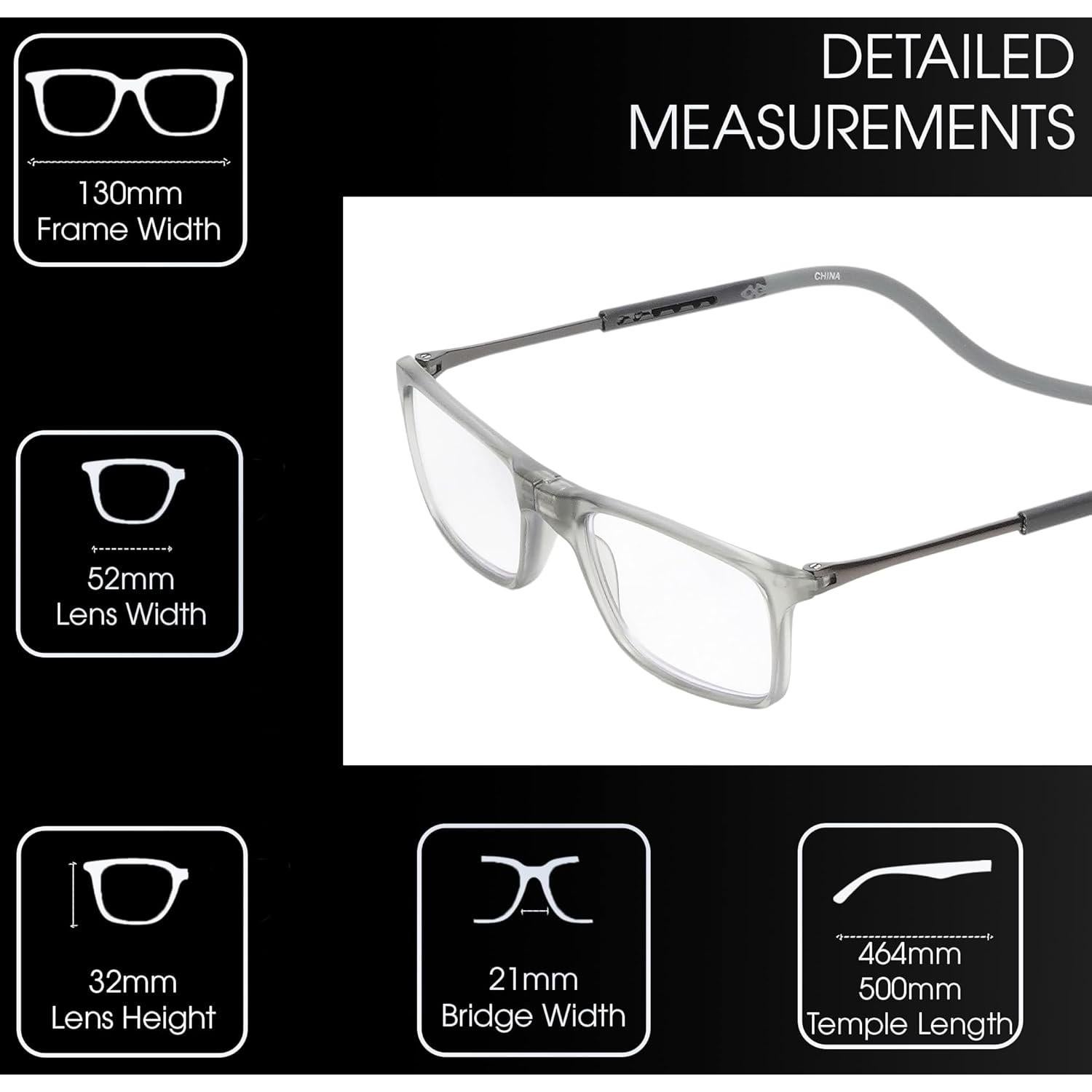 Gafas de Lectura Magnéticas Snap Calabria 3.0x con Luz Azul