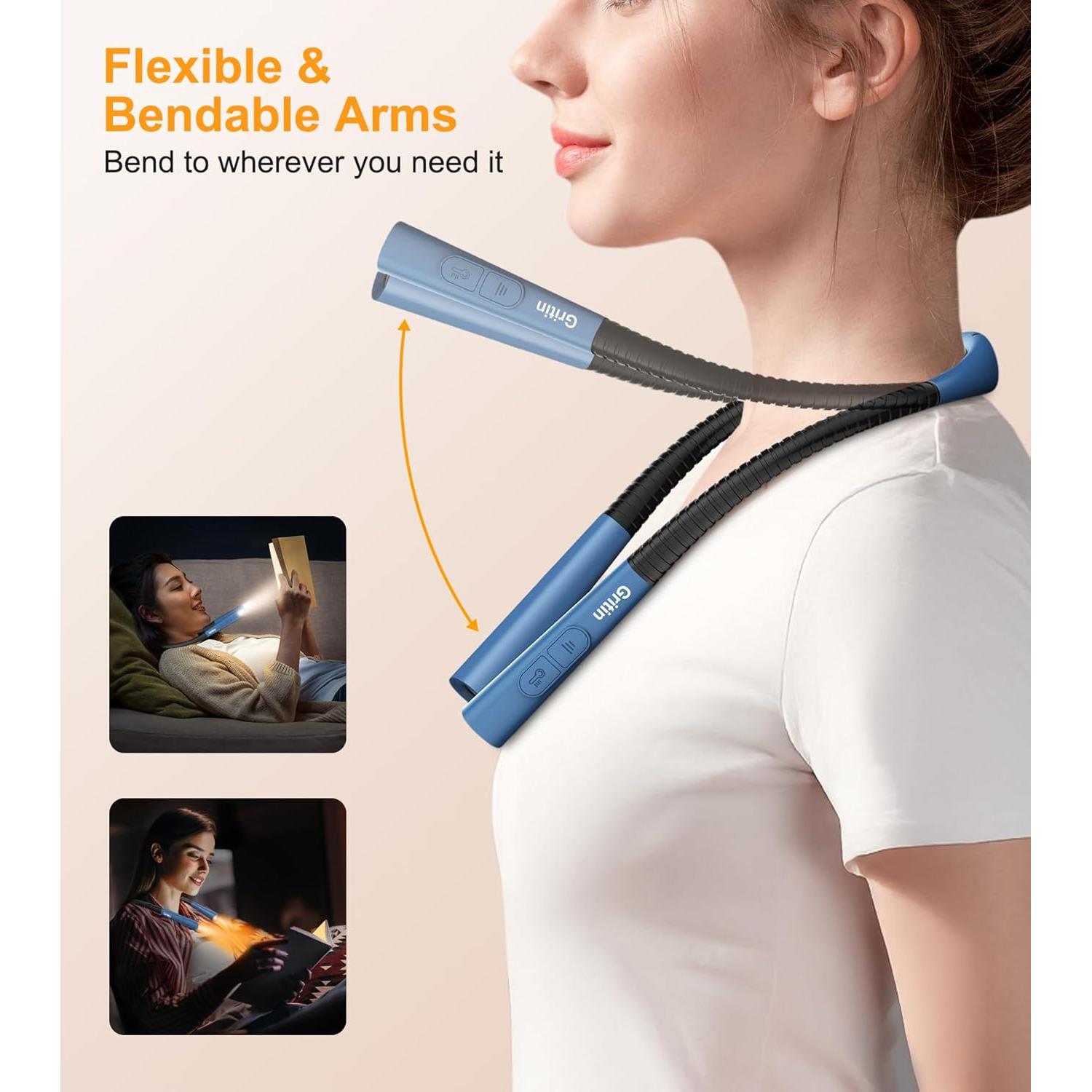 Luz de Cuello Recargable Gritin - 4 Colores, 5 Brillos, 80h