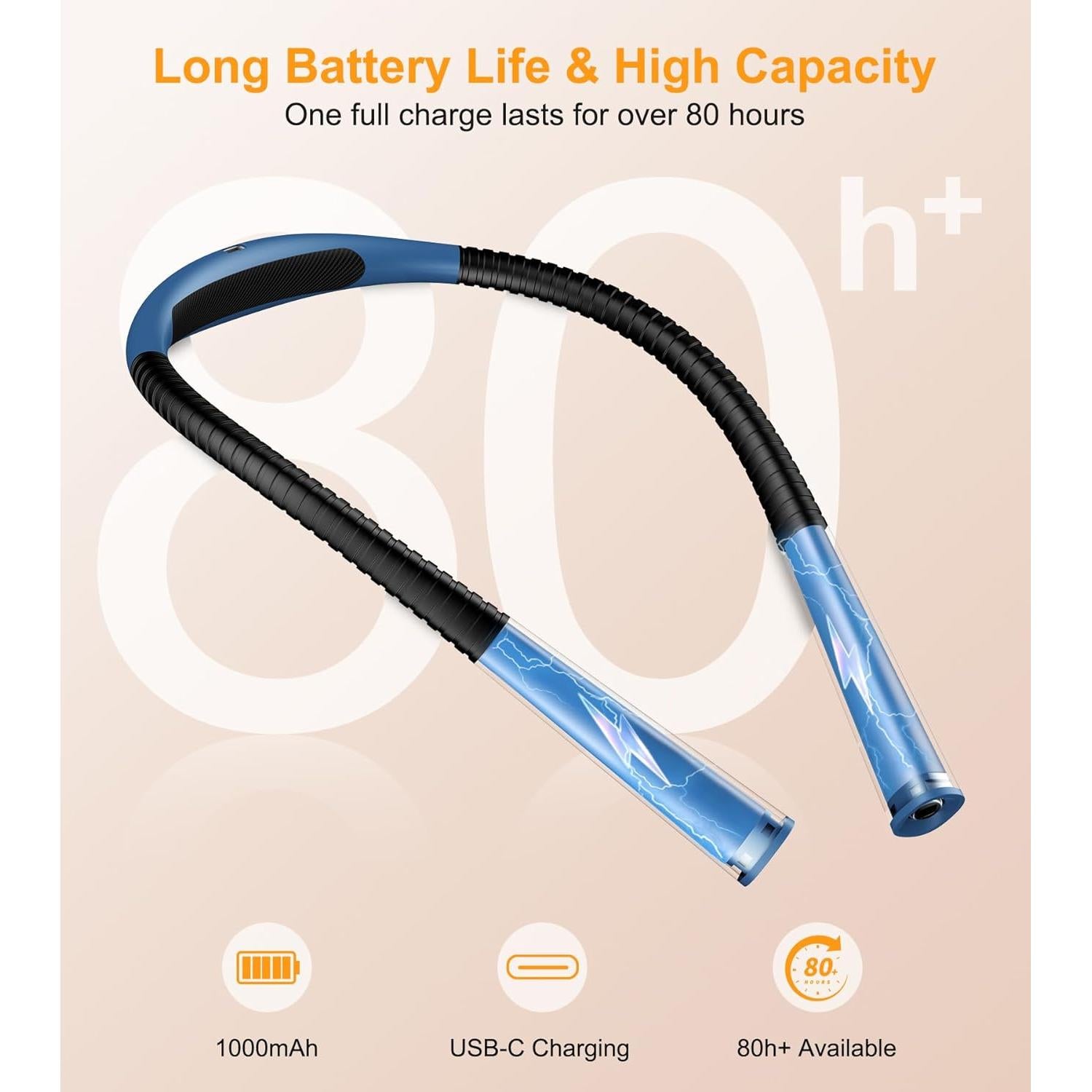 Luz de Cuello Recargable Gritin - 4 Colores, 5 Brillos, 80h