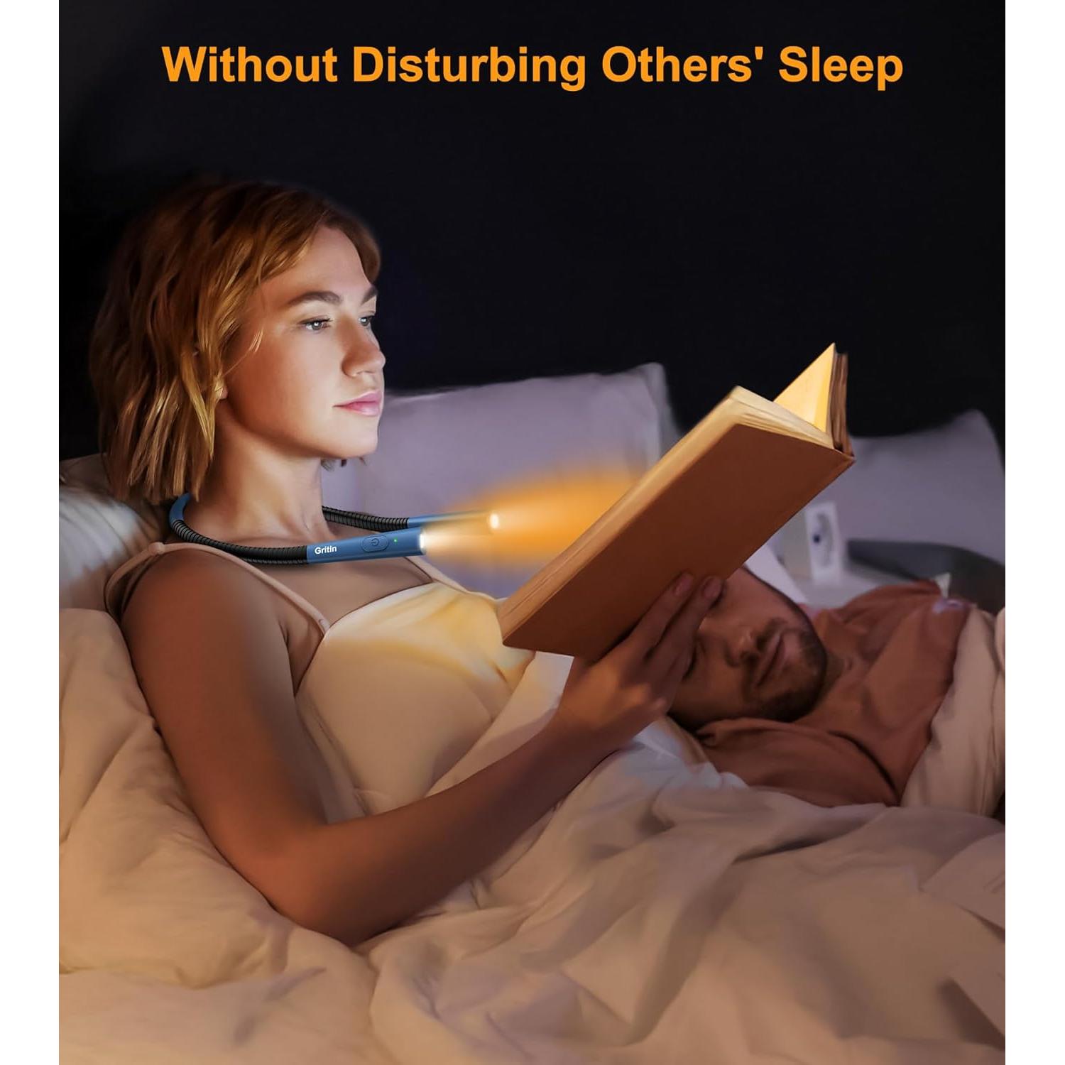 Luz de Cuello Recargable Gritin - 4 Colores, 5 Brillos, 80h