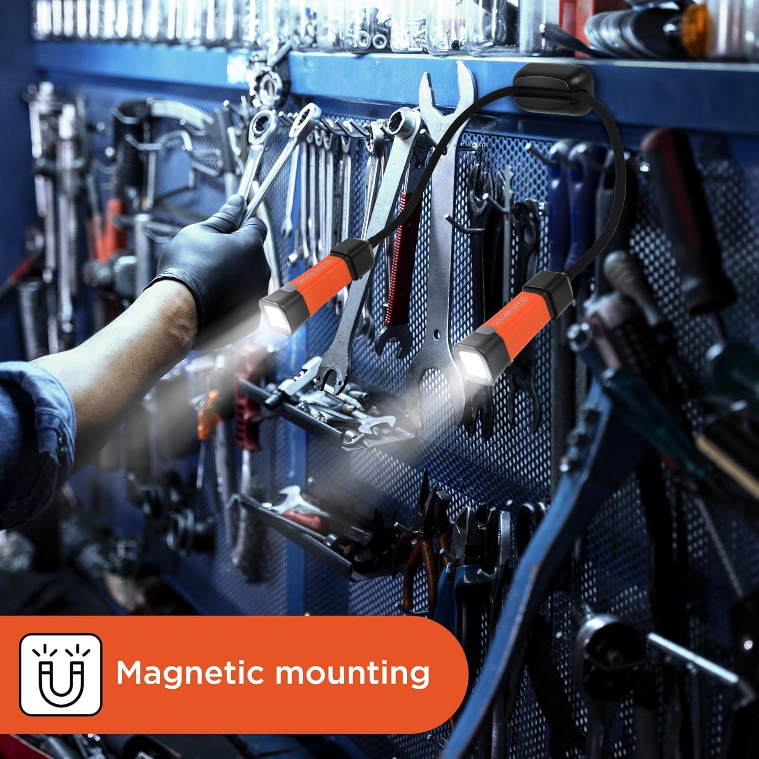 Luz de Lectura LED BLACK+DECKER 200 Lúmenes Cuello Flexible