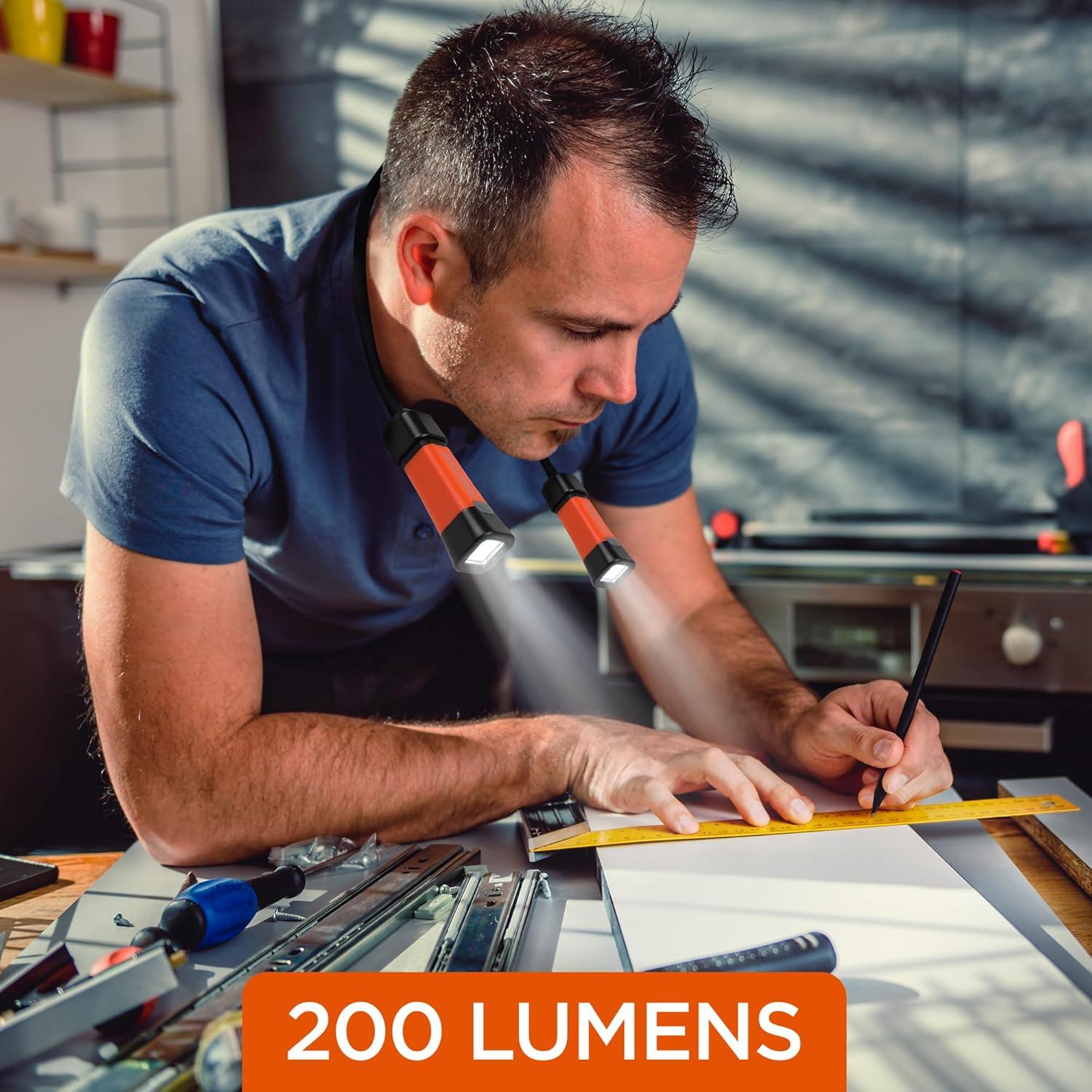 Luz de Lectura LED BLACK+DECKER 200 Lúmenes Cuello Flexible