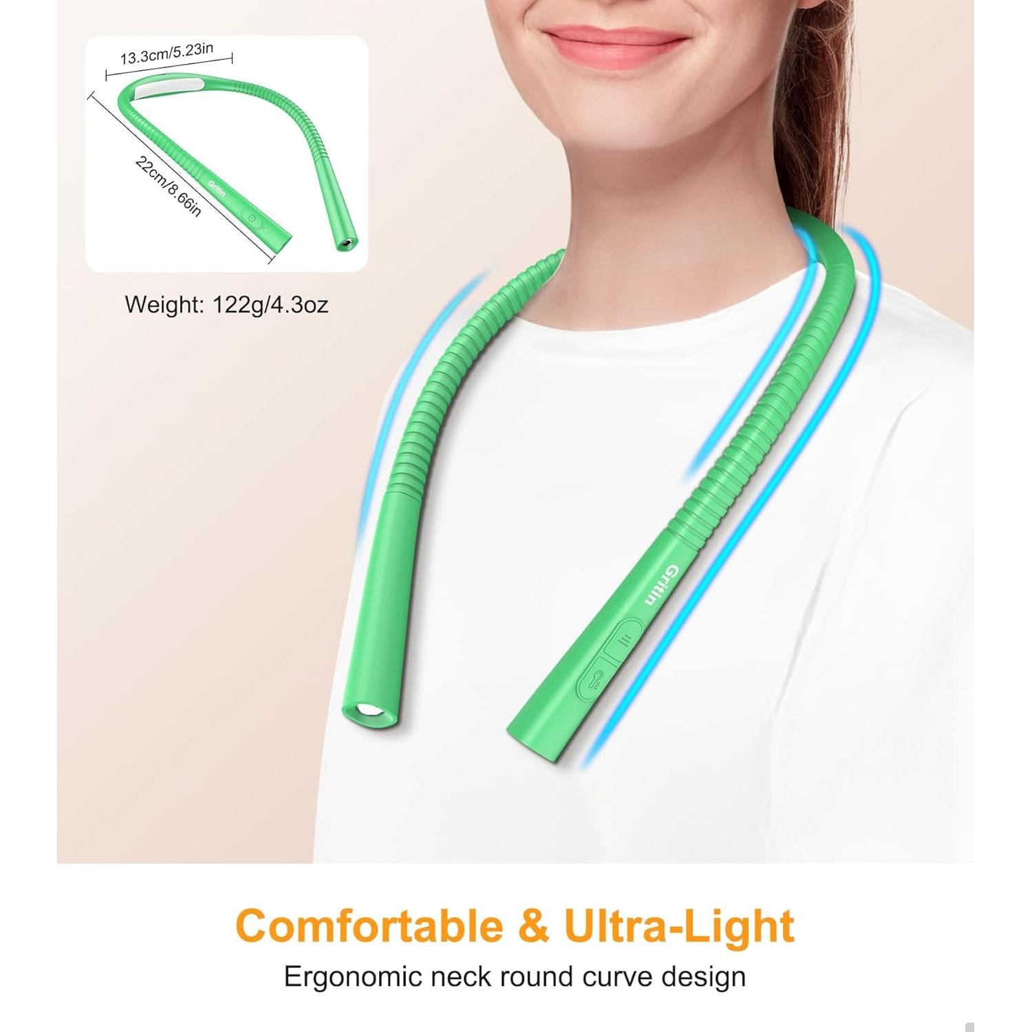 Luz de Cuello Recargable Gritin para Leer - 4 Colores, 5 Brillos