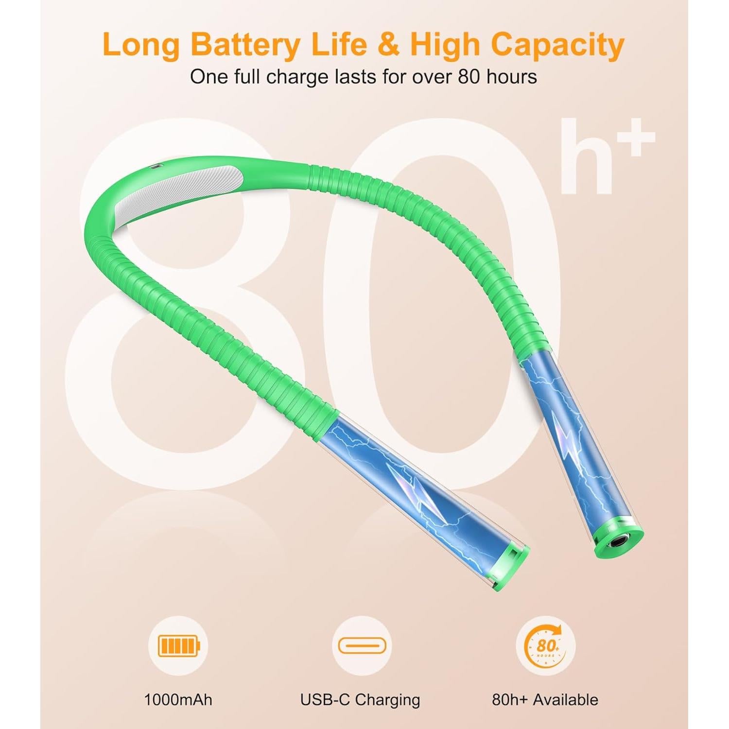 Luz de Cuello Recargable Gritin para Leer - 4 Colores, 5 Brillos