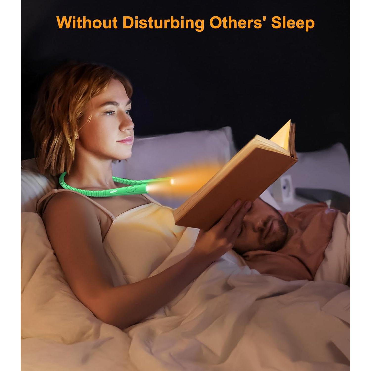 Luz de Cuello Recargable Gritin para Leer - 4 Colores, 5 Brillos