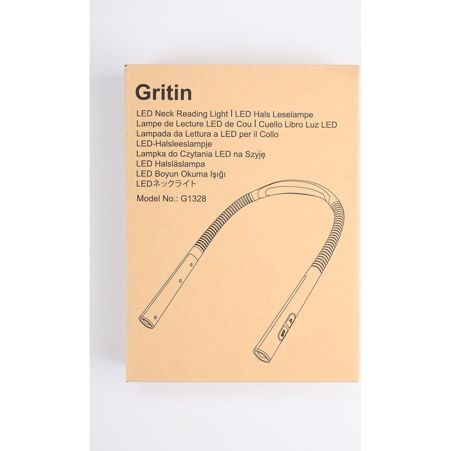 Luz de Cuello Recargable Gritin para Leer - 4 Colores, 5 Brillos