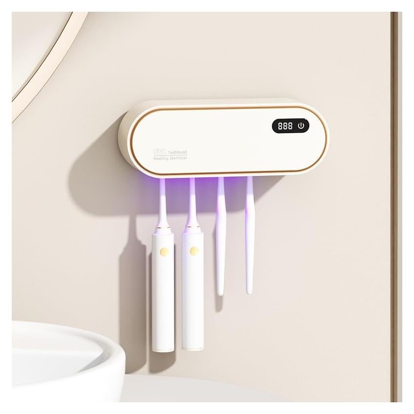 Soporte desinfectante de cepillos de dientes UV AFQLED Pro 4 usuarios
