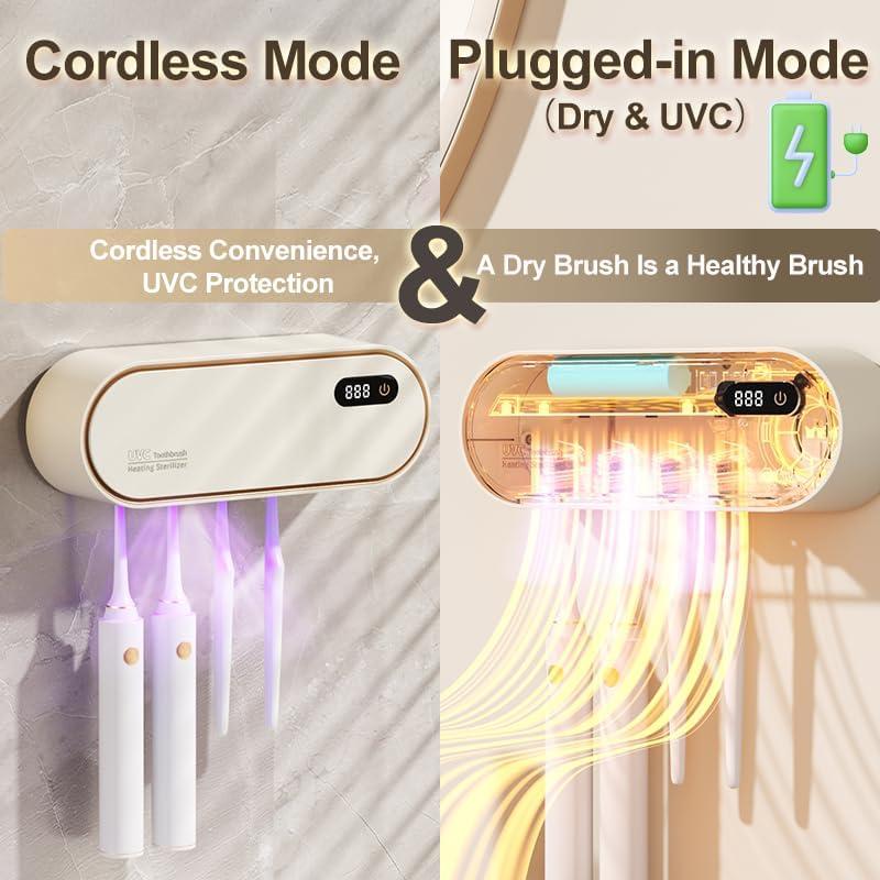 Soporte desinfectante de cepillos de dientes UV AFQLED Pro 4 usuarios