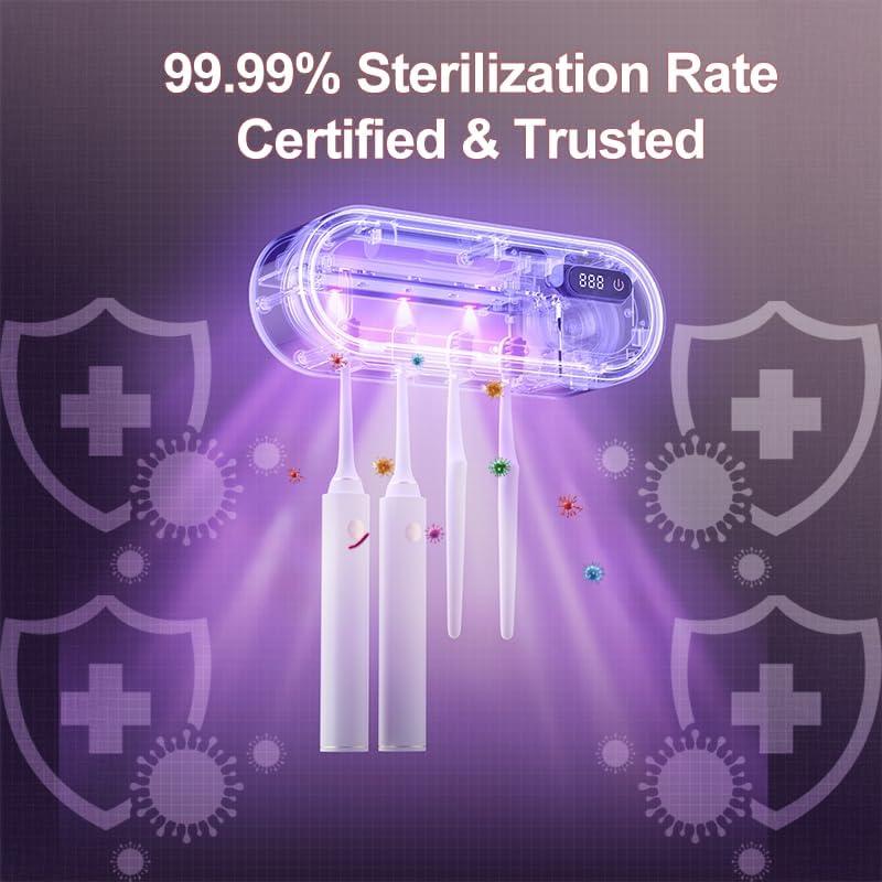 Soporte desinfectante de cepillos de dientes UV AFQLED Pro 4 usuarios